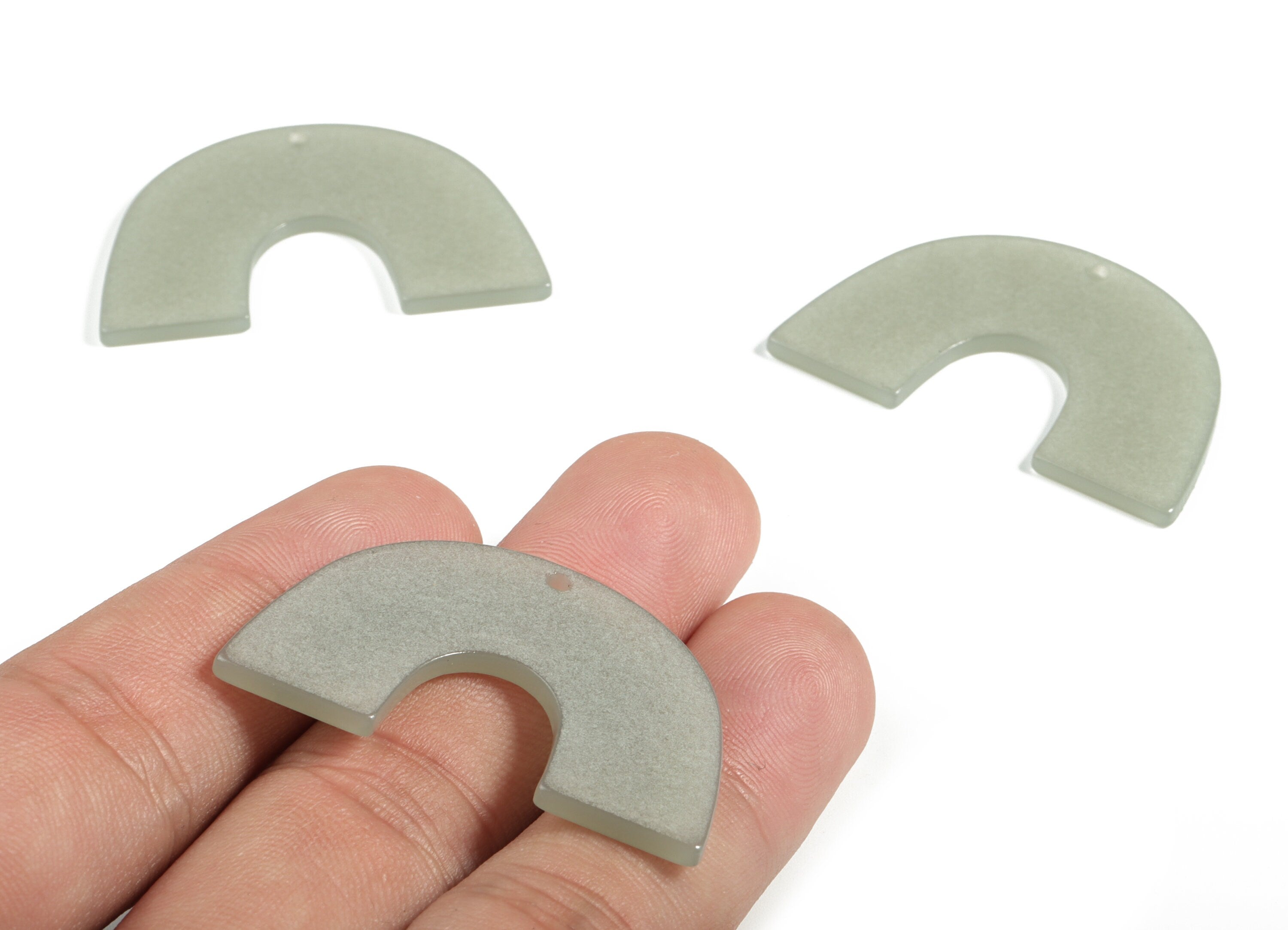 Acrylic Semicircle Earring Charms - Acrylic U Pendant– Jewelry Making Supplies - Color Code:A627 – 40.16x25.61x2.34mm - AC2018-A627 - DOMEDBAZAAR