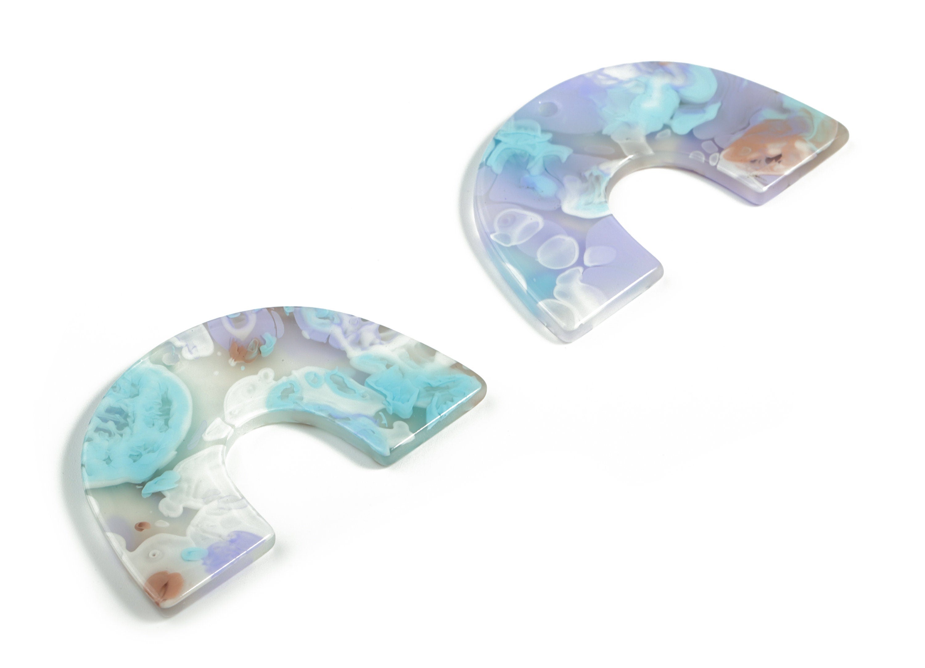 Acrylic U Pendant - Acrylic Semicircle Earring Charm - Earring Finding - Jewelry Supplies- Color Code:A584 – 49.79x25.8x2.72mm- AC2018-A584 - DOMEDBAZAAR