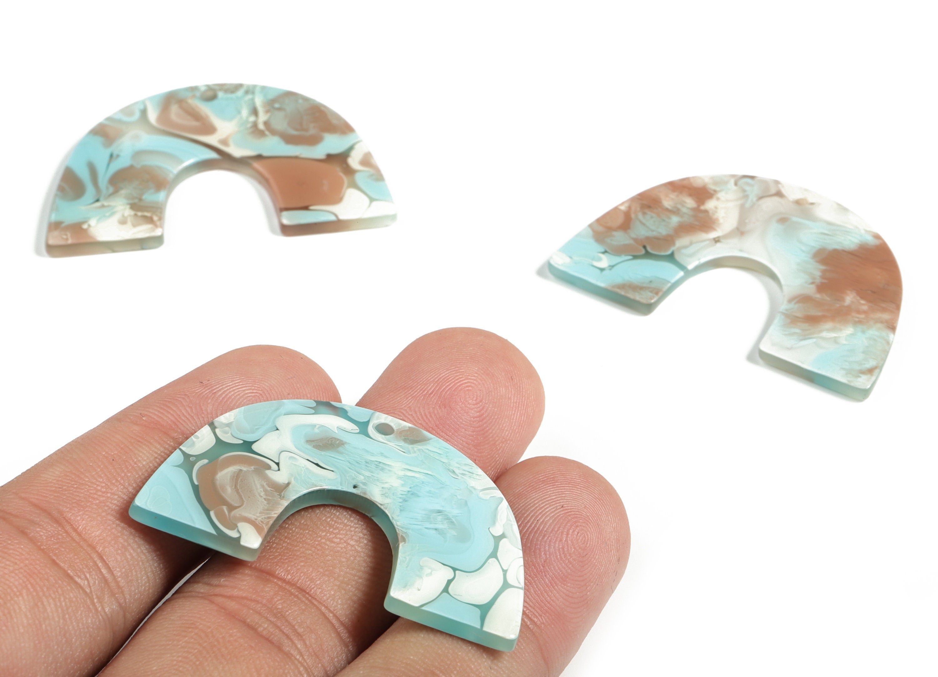 Acrylic Semicircle Earring Charm- Acrylic U Pendant- Earring Finding - Jewelry Supplies - Color Code:A585 - 40.15x25.73x2.22mm - AC2018-A585 - DOMEDBAZAAR