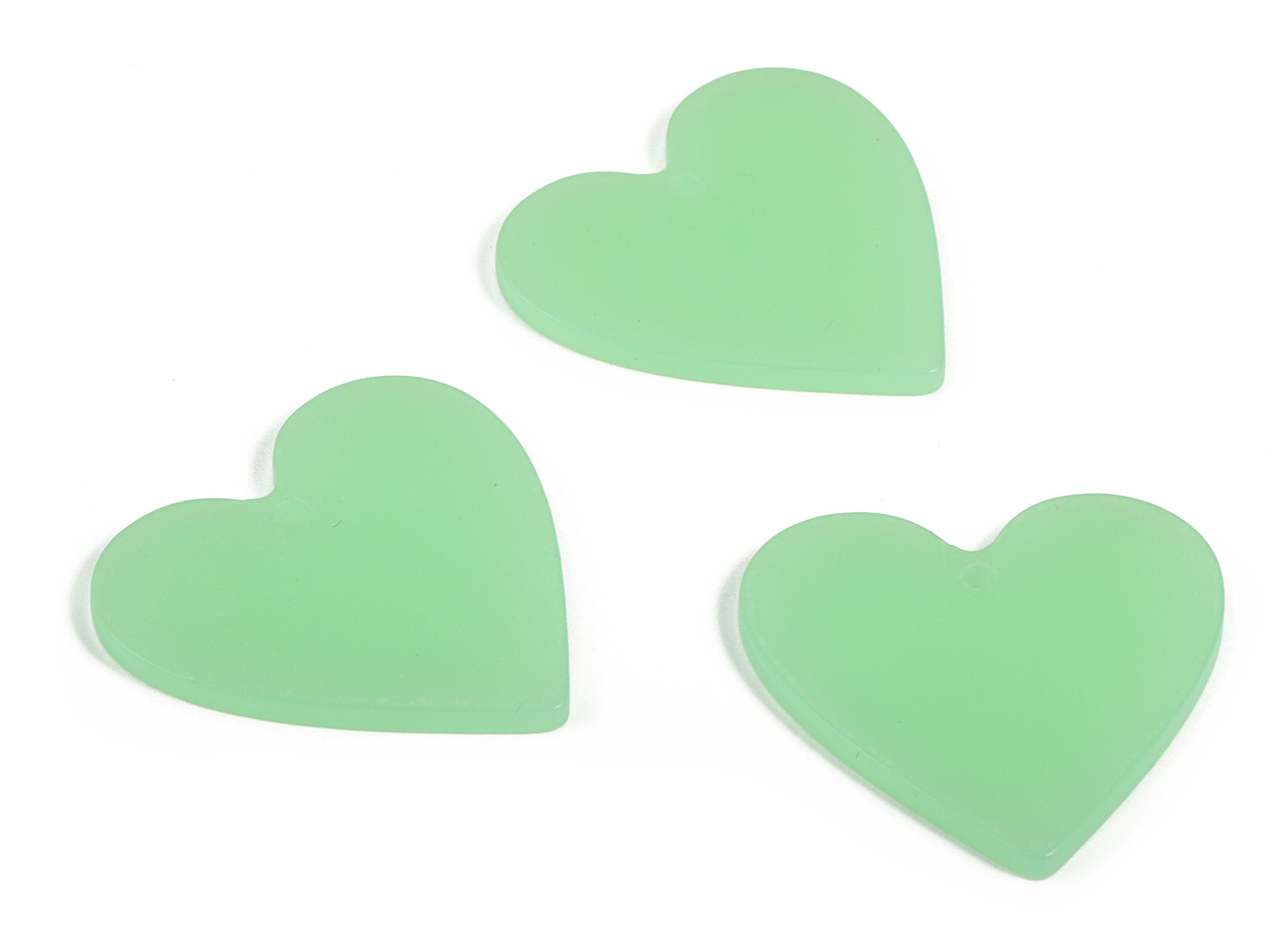 Luminous Acrylic Heart Earring Charms - Heart Pendant - Earring Findings - Color Code: A611 - 31.65x31.13x2.36mm - AC1431-A611 - DOMEDBAZAAR
