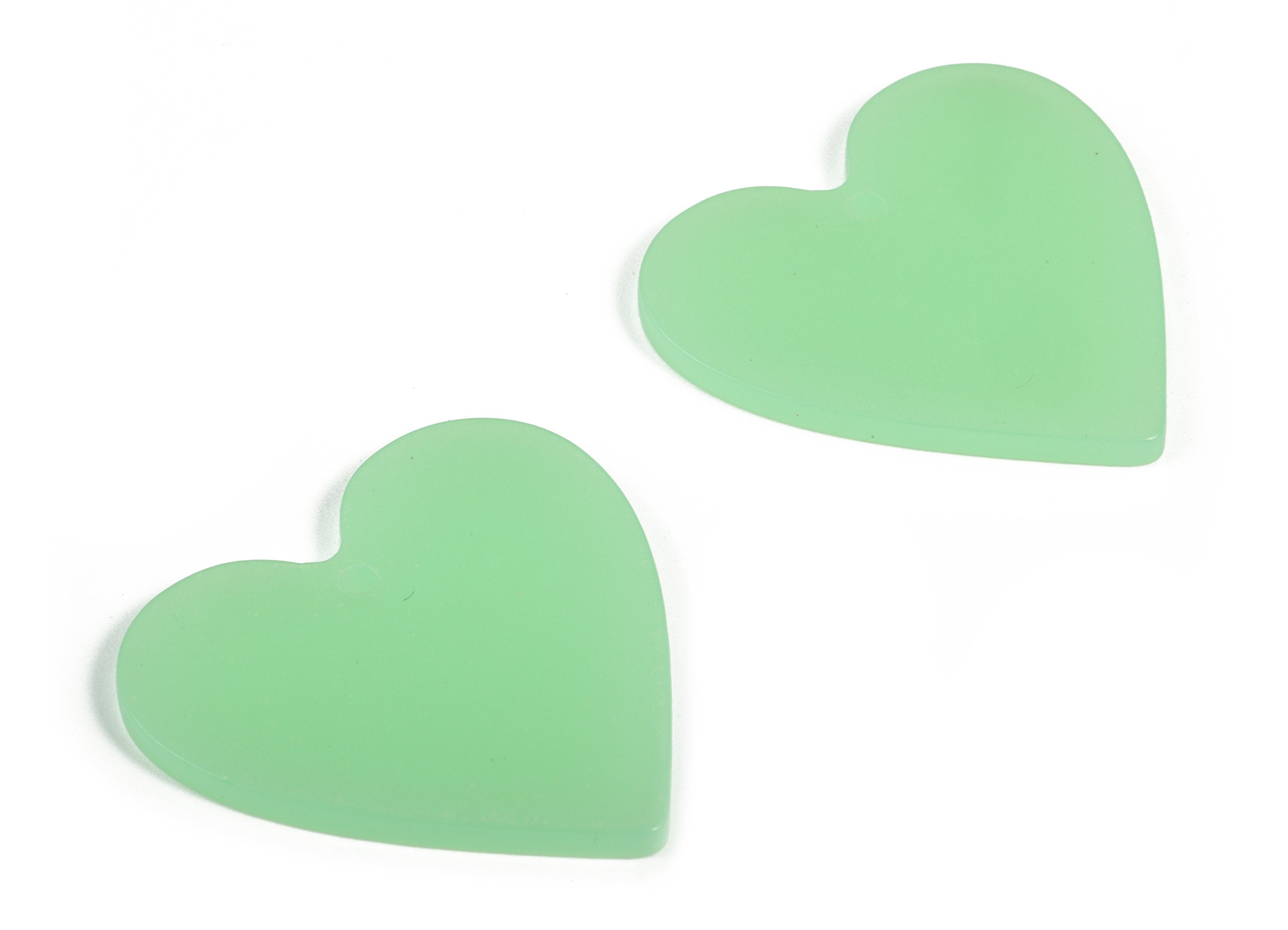 Luminous Acrylic Heart Earring Charms - Heart Pendant - Earring Findings - Color Code: A611 - 31.65x31.13x2.36mm - AC1431-A611 - DOMEDBAZAAR