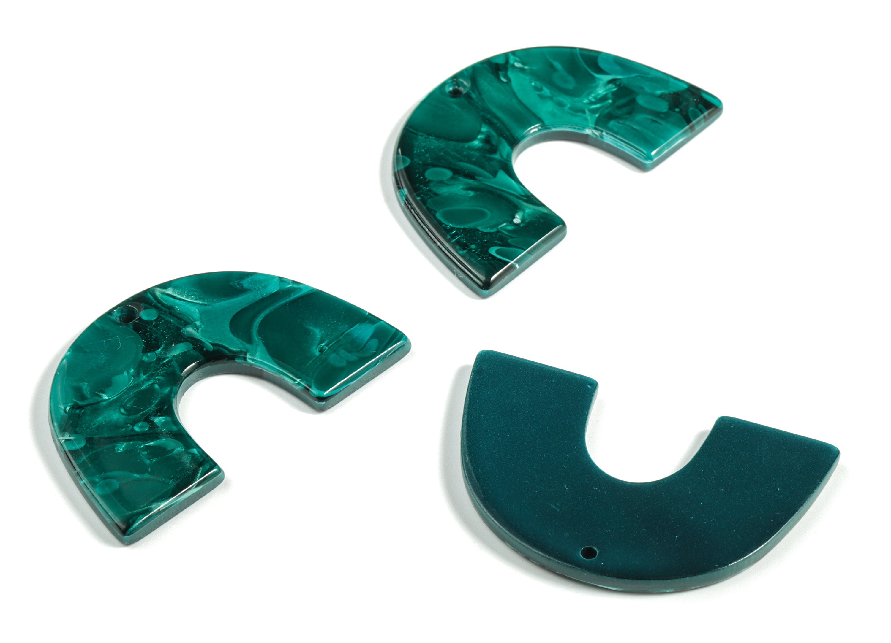 Acrylic Semicircle Earring Charms - Acrylic U Pendant - Earring Finding - Jewelry Supplies - Color Code: A624 - 40x25.7x2.27mm - AC2018-A624 - DOMEDBAZAAR