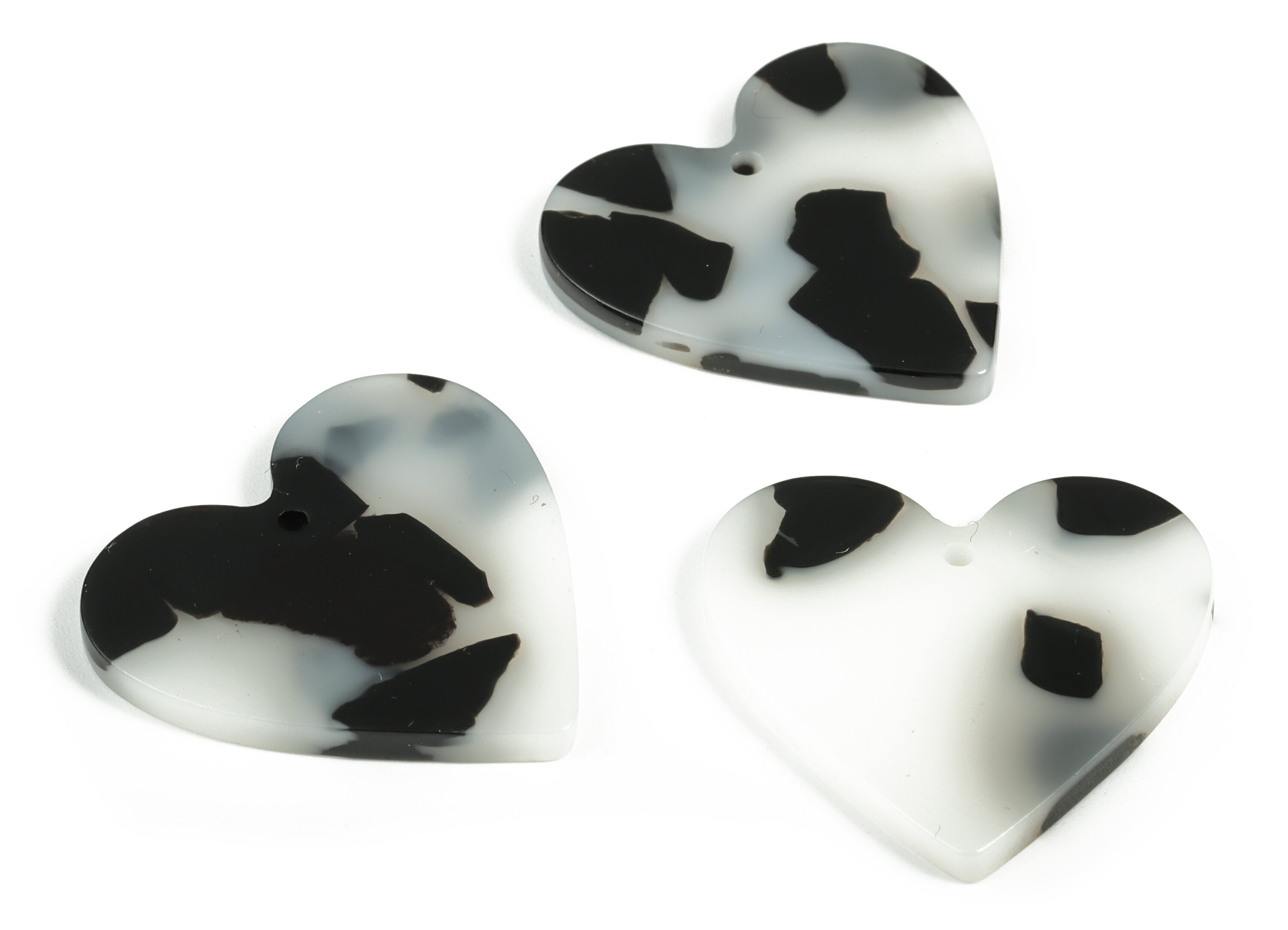 Acrylic Heart Earring Charms - Heart Pendant - Earring Findings - Jewelry Supplies - Color Code: A616 - 31.76x31.29x2.9mm - AC1431-A616 - DOMEDBAZAAR