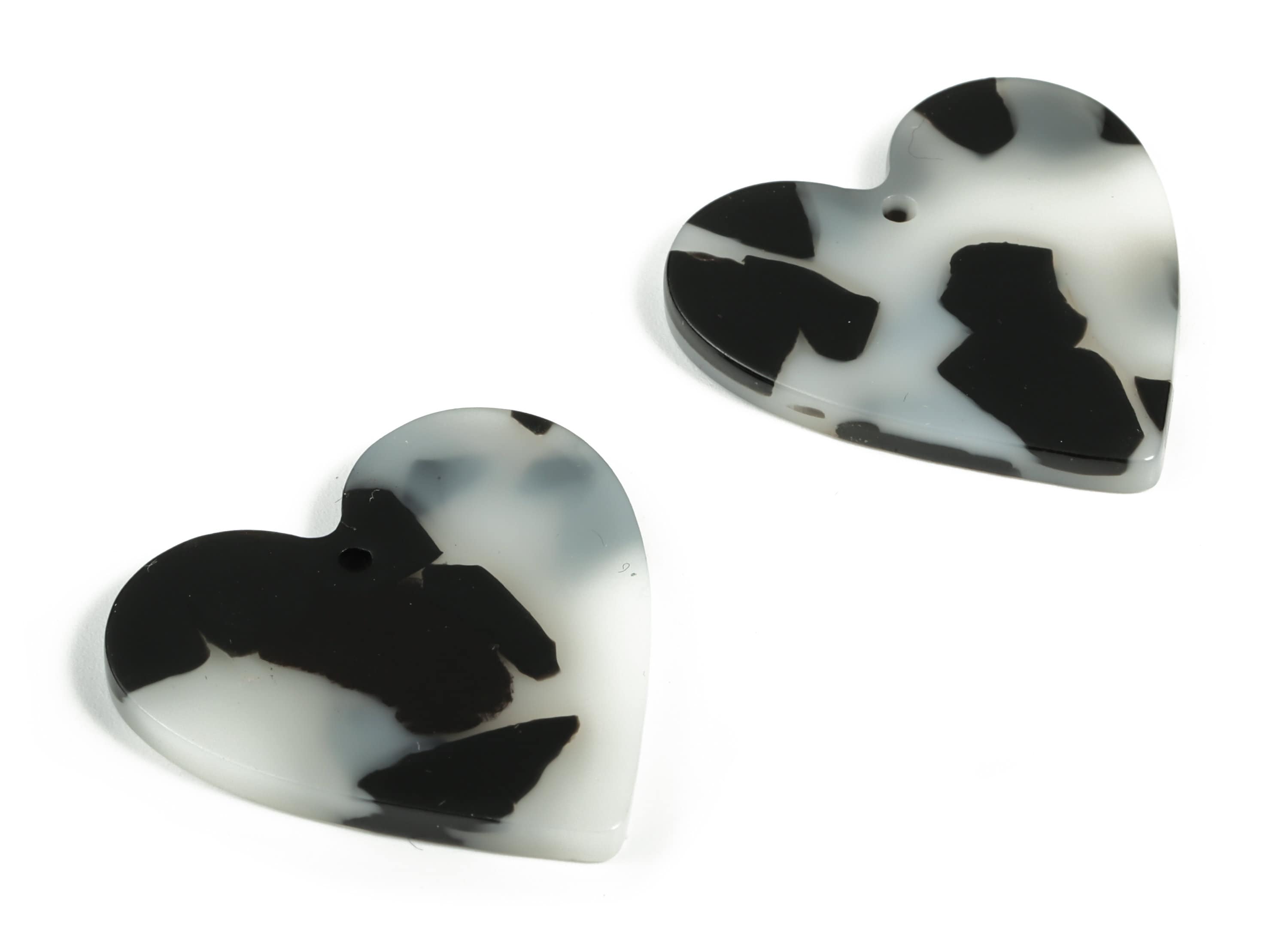 Acrylic Heart Earring Charms - Heart Pendant - Earring Findings - Jewelry Supplies - Color Code: A616 - 31.76x31.29x2.9mm - AC1431-A616 - DOMEDBAZAAR