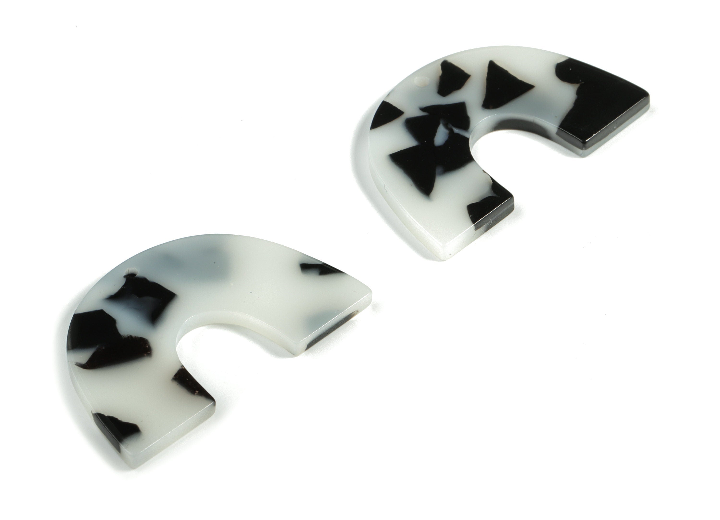 Acrylic Semicircle Earring Charms - Acrylic U Pendant Findings - Jewelry Supplies - Color Code:A616 – 40.35x25.48x2.97mm - AC2018-A616 - DOMEDBAZAAR