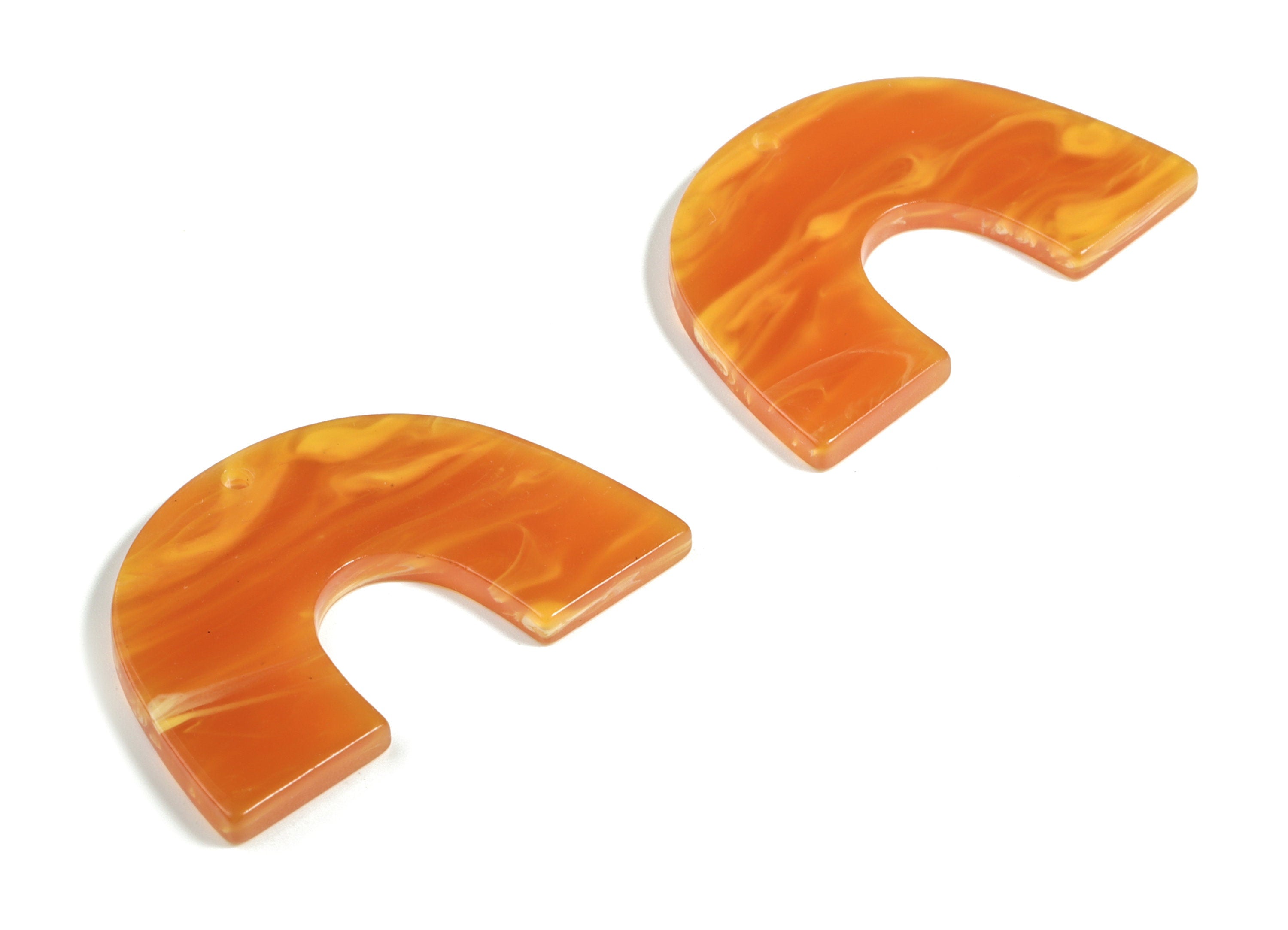 Acrylic U Pendant - Acrylic Semicircle Earring Charm - Earring Finding - Jewelry Supplies - Color Code:A563- 40.23x25.66x2.7mm - AC2018-A563 - DOMEDBAZAAR