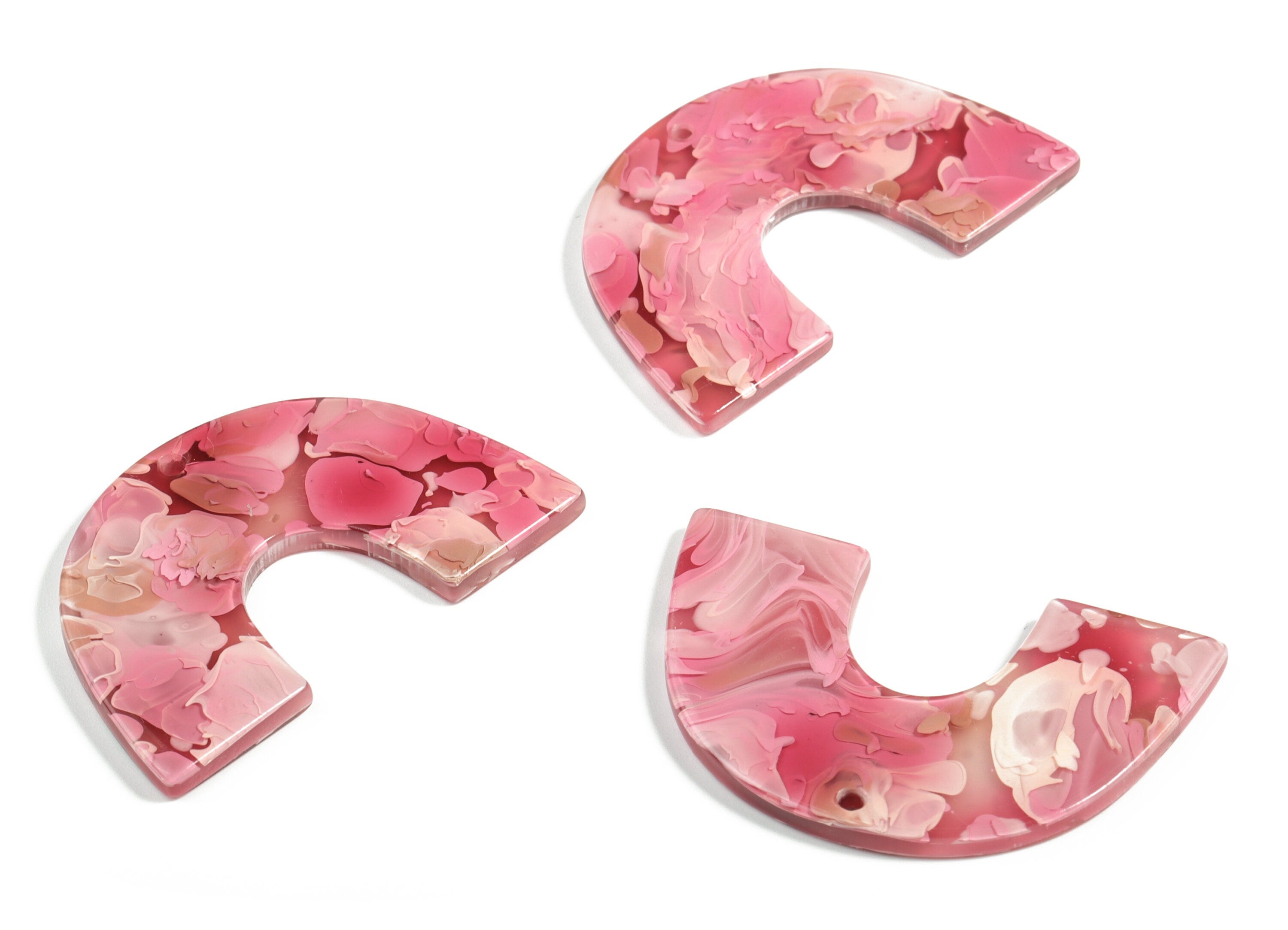 Acrylic Semicircle Earring Charms - Acrylic U Pendant-U Earring - Jewelry Supplies - Color Code:A632 - 40.17x25.77x2.59mm - AC2018-A632 - DOMEDBAZAAR