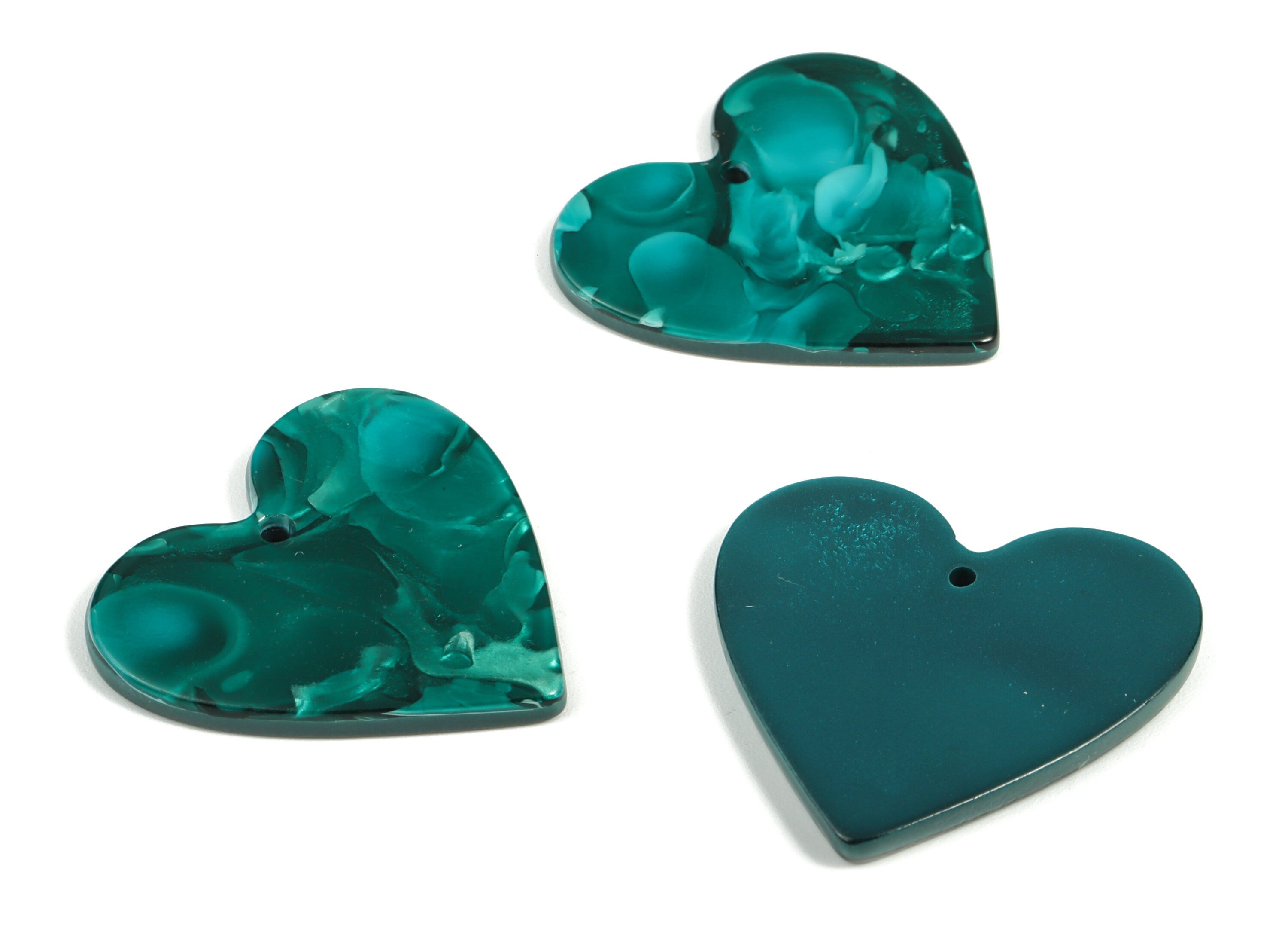 Acrylic Heart Earring Charms - Heart Pendant - Earring Findings - Jewelry Supplies - Color Code: A624 - 31.89x21.48x2.87mm - AC1431-A624 - DOMEDBAZAAR