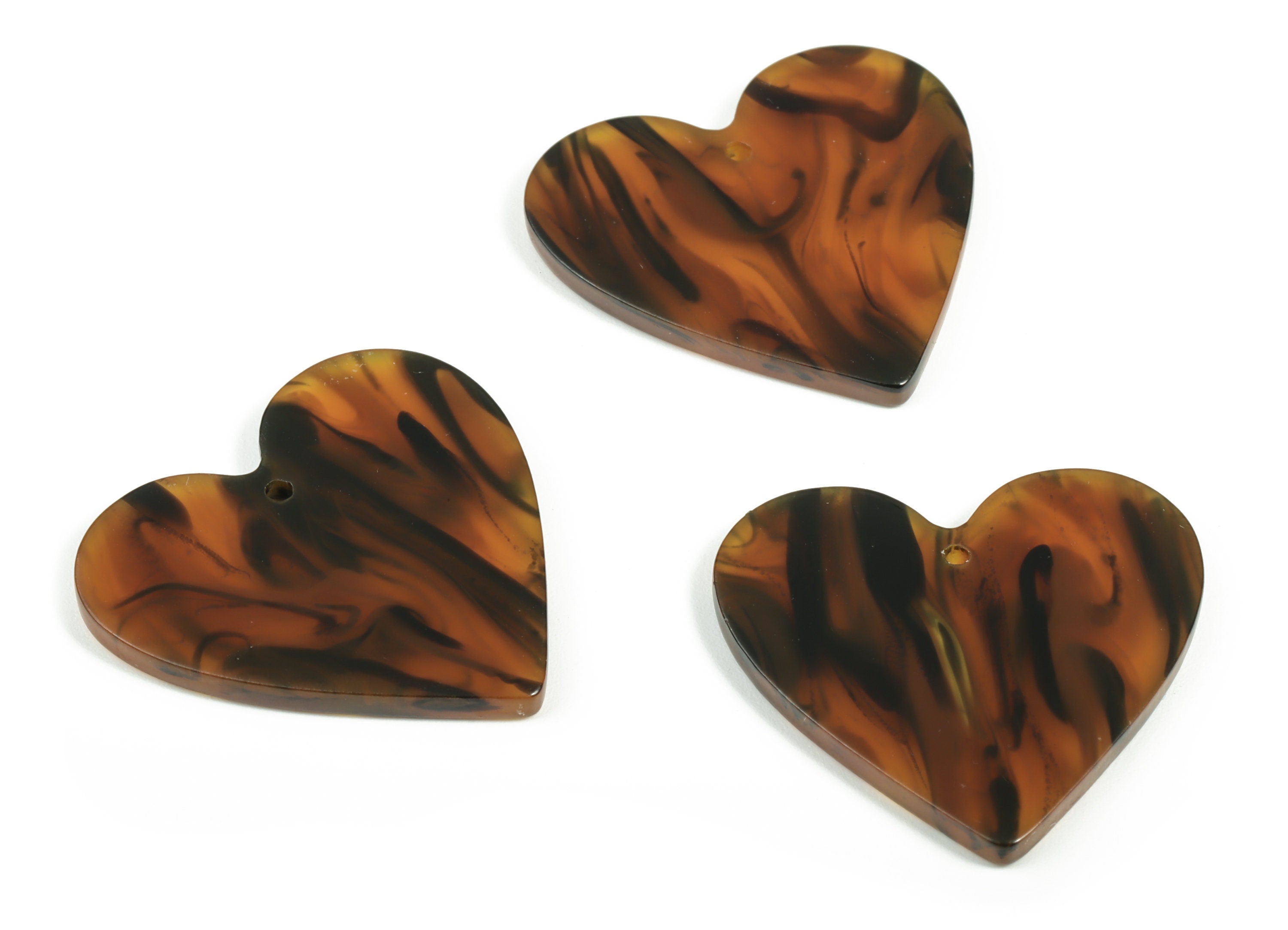 Acrylic Heart Earring Charms - Heart Pendant - Earring Findings - Jewelry Supplies - Color Code: A625 - 31.81x31.29x2.6mm - AC1431-A625 - DOMEDBAZAAR