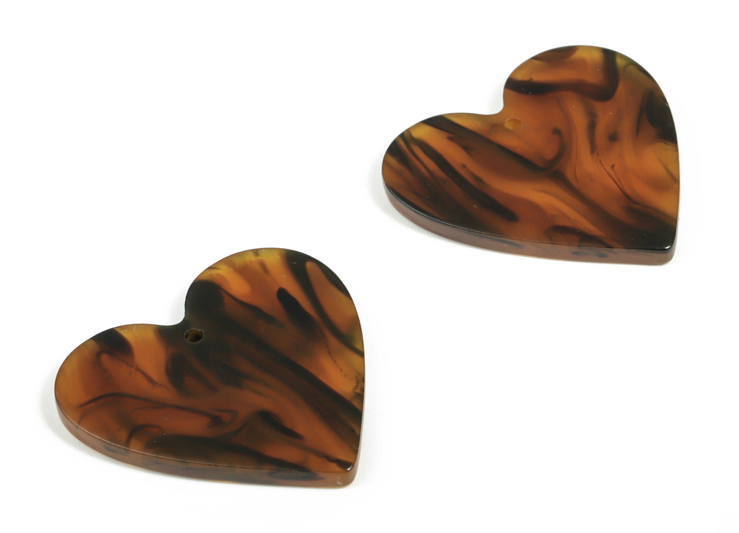 Acrylic Heart Earring Charms - Heart Pendant - Earring Findings - Jewelry Supplies - Color Code: A625 - 31.81x31.29x2.6mm - AC1431-A625 - DOMEDBAZAAR