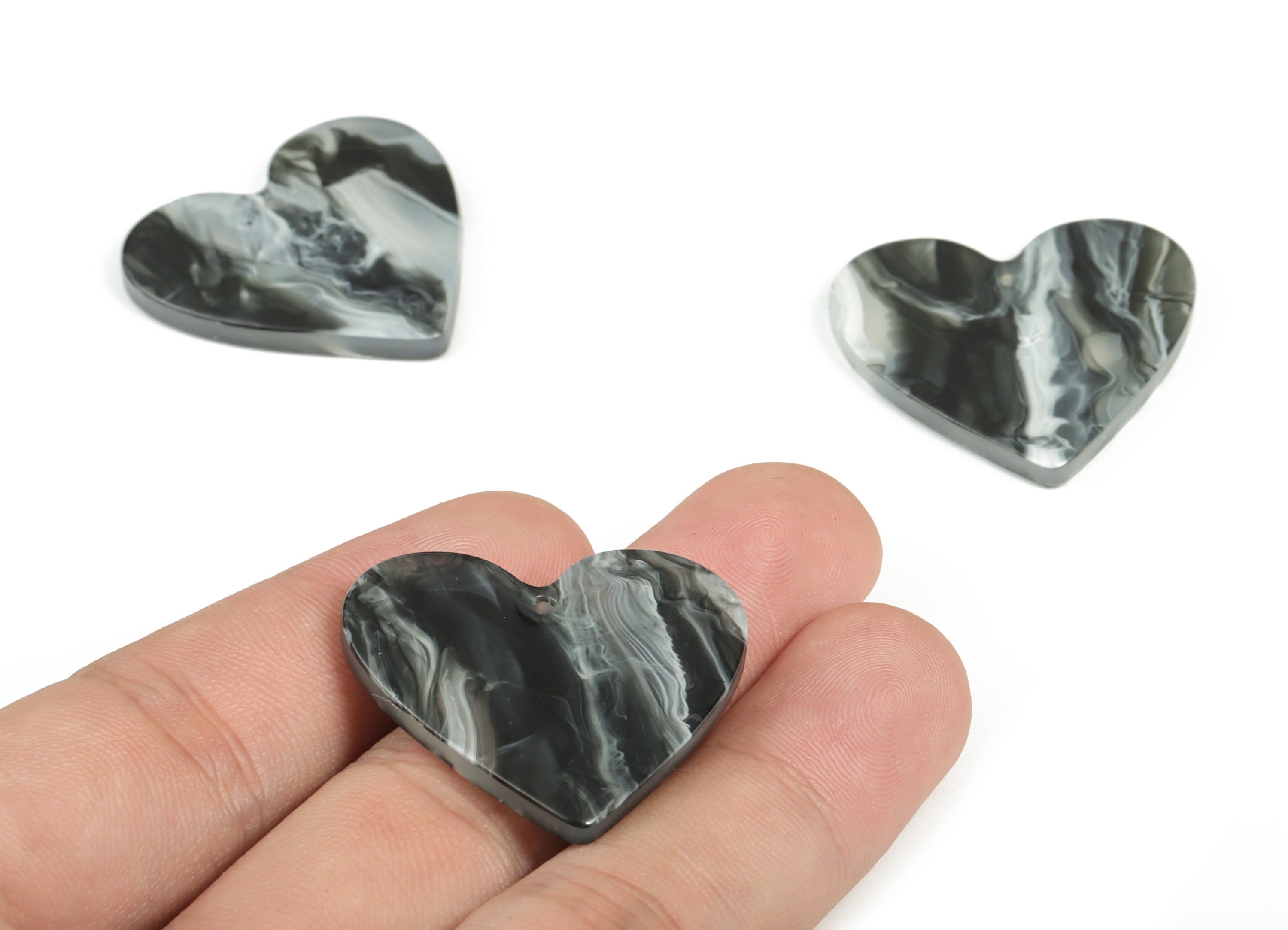 Acrylic Heart Earring Charms - Heart Pendant - Earring Findings - Jewelry Supplies - Color Code: A626 - 31.69x30.99x2.27mm - AC1431-A626 - DOMEDBAZAAR