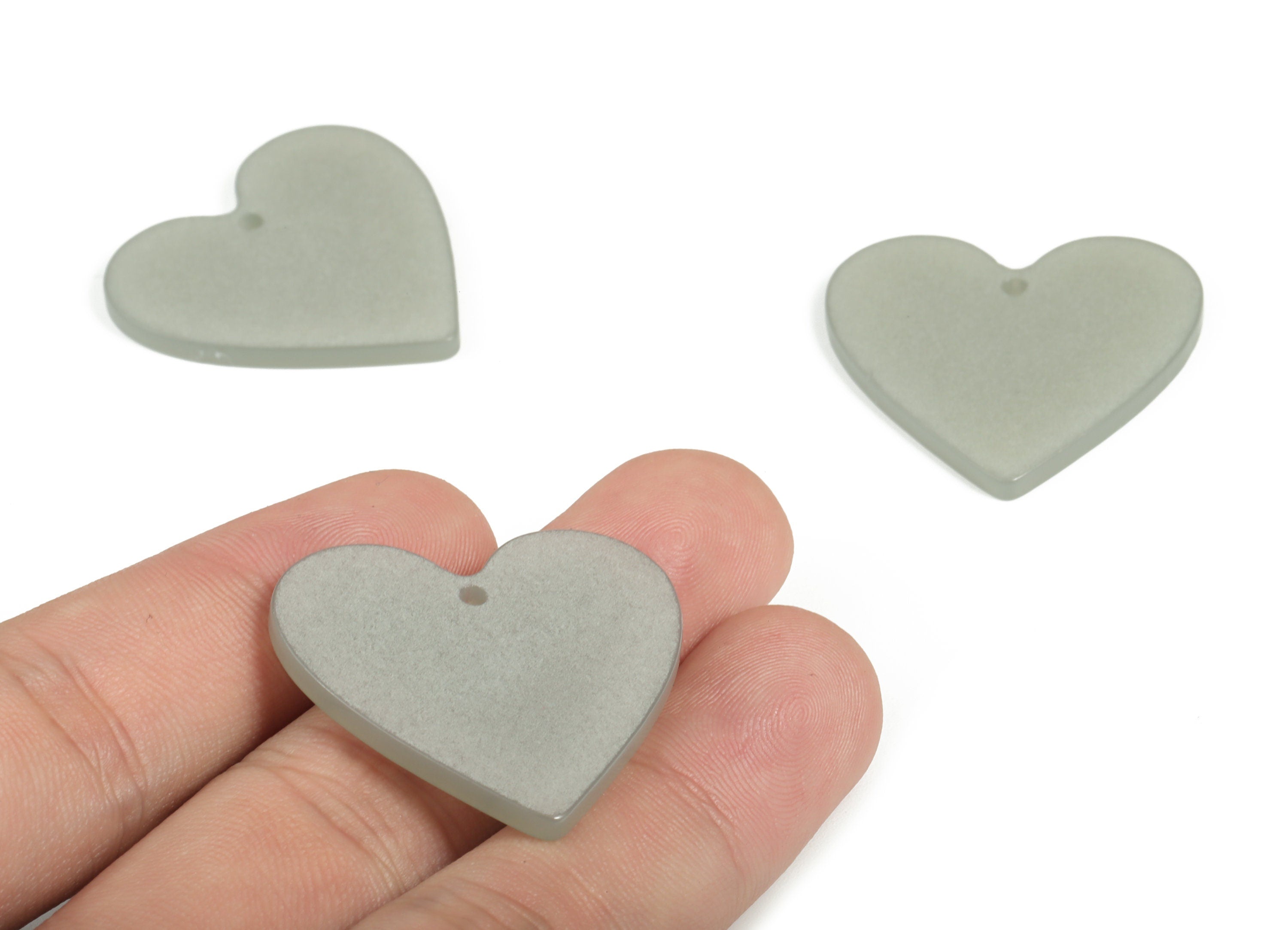 Acrylic Heart Earring Charms - Heart Pendant - Earring Findings - Jewelry Supplies - Color Code: A627 - 31.82x31.27x2.61mm - AC1431-A627 - DOMEDBAZAAR