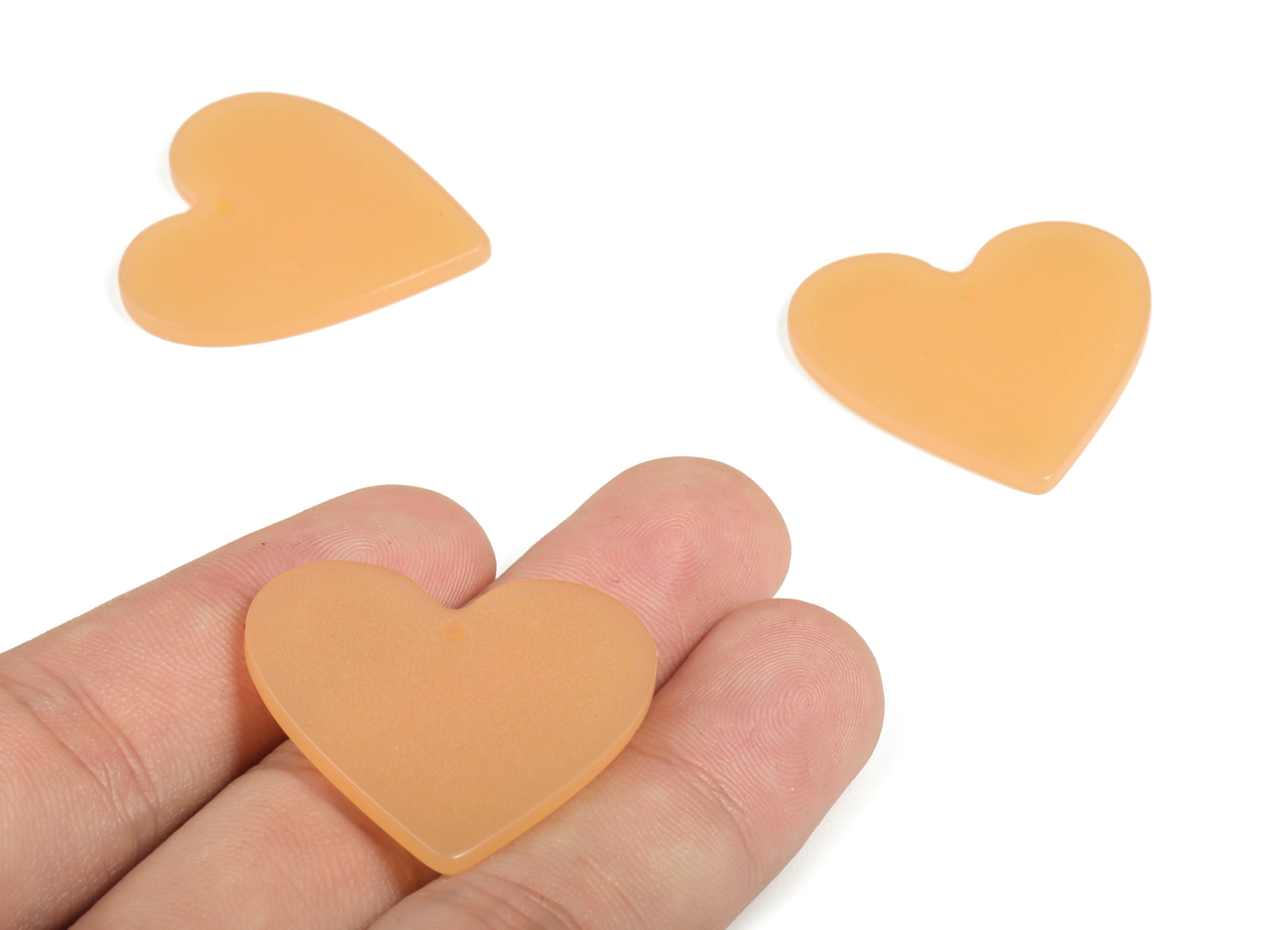 Acrylic Heart Earring Charms - Heart Pendant - Earring Findings - Jewelry Supplies - Color Code: A628 - 31.68x31.16x2.14mm - AC1431-A628 - DOMEDBAZAAR