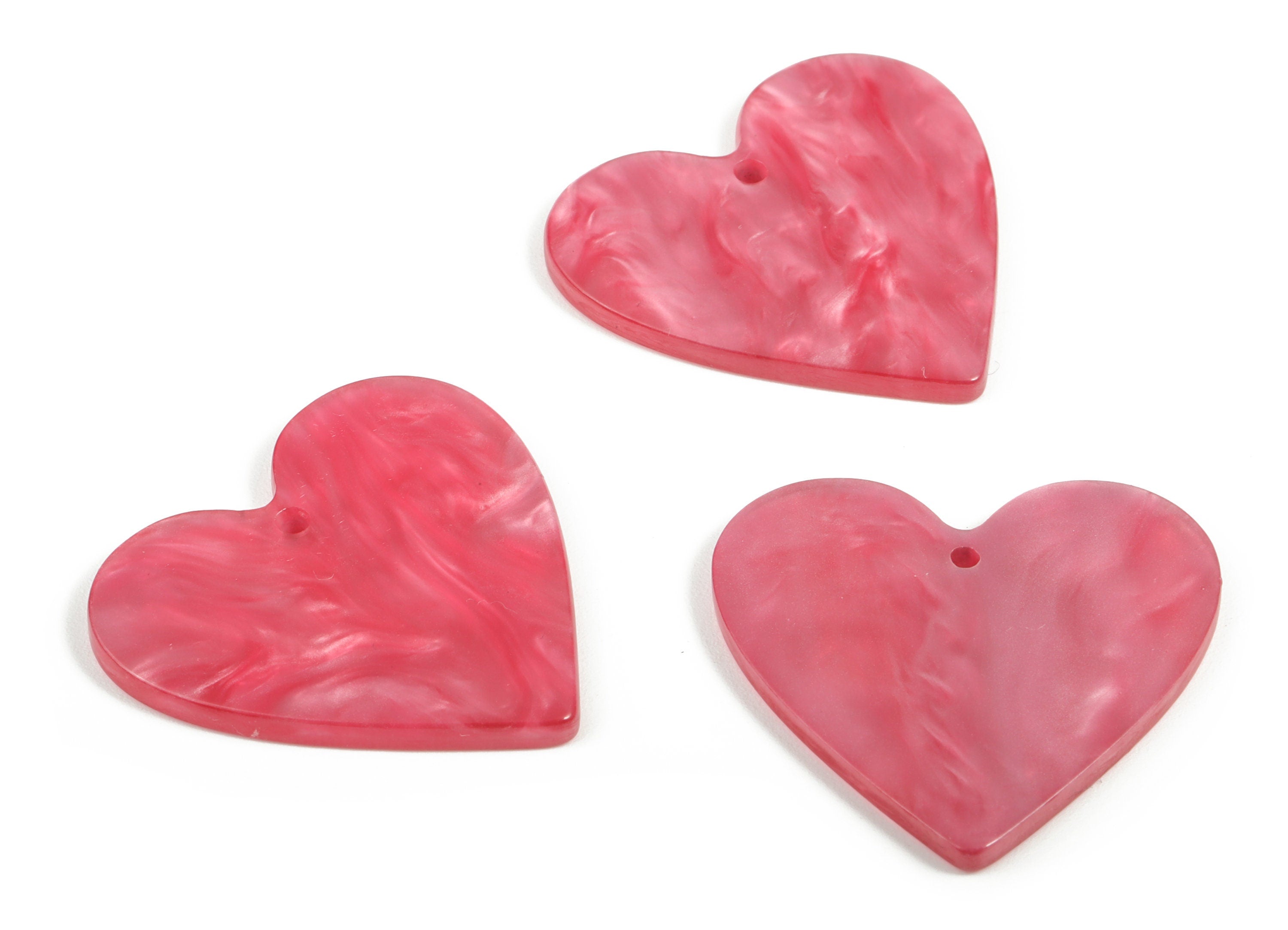 Acrylic Heart Earring Charms - Heart Pendant - Earring Findings - Jewelry Supplies - Color Code: A629 - 31.75x31.26x2.46mm - AC1431-A629 - DOMEDBAZAAR
