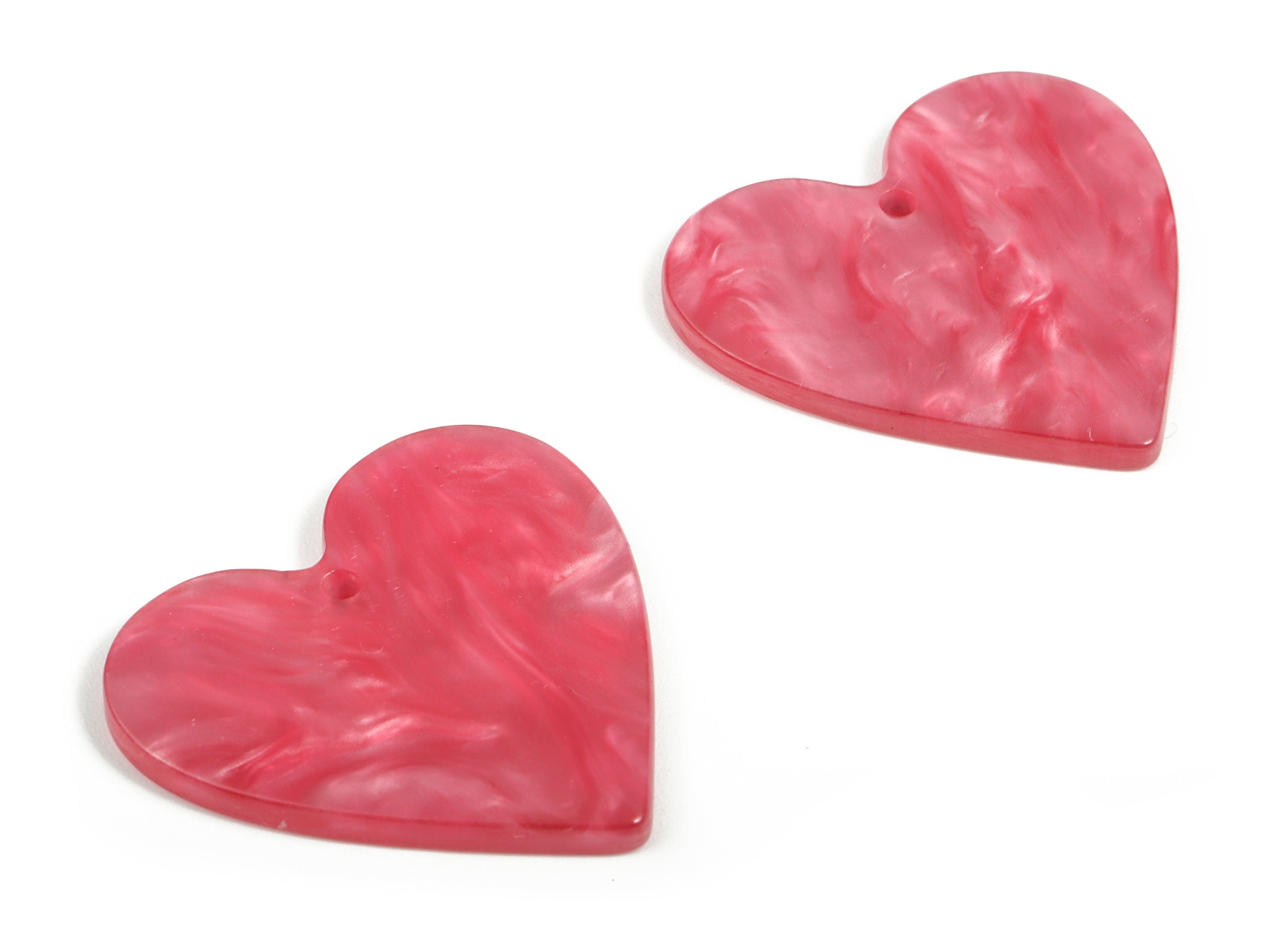 Acrylic Heart Earring Charms - Heart Pendant - Earring Findings - Jewelry Supplies - Color Code: A629 - 31.75x31.26x2.46mm - AC1431-A629 - DOMEDBAZAAR