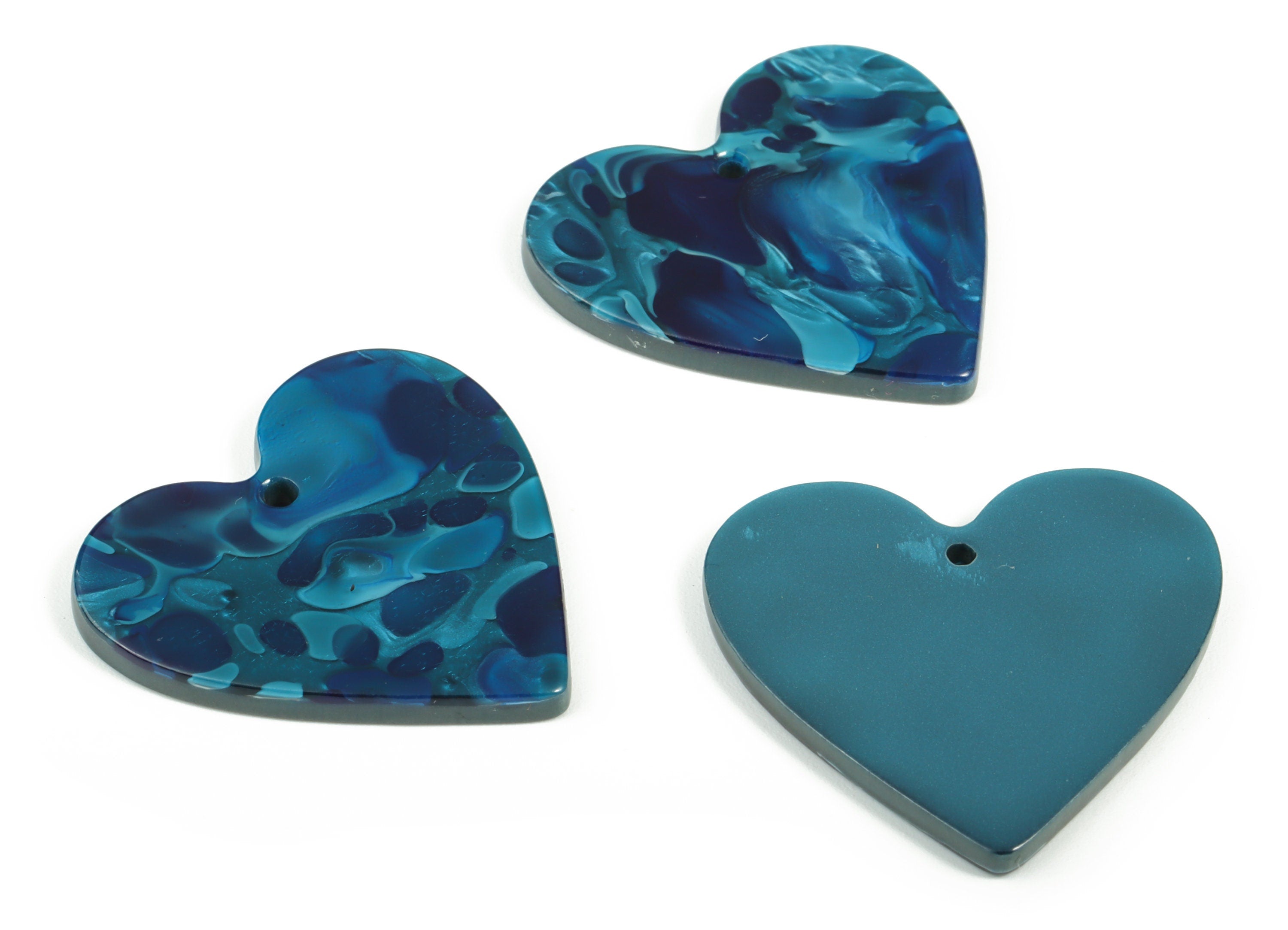Acrylic Heart Earring Charms - Heart Pendant - Earring Findings - Jewelry Supplies - Color Code: A631 - 31.73x31.23x2.12mm - AC1431-A631 - DOMEDBAZAAR
