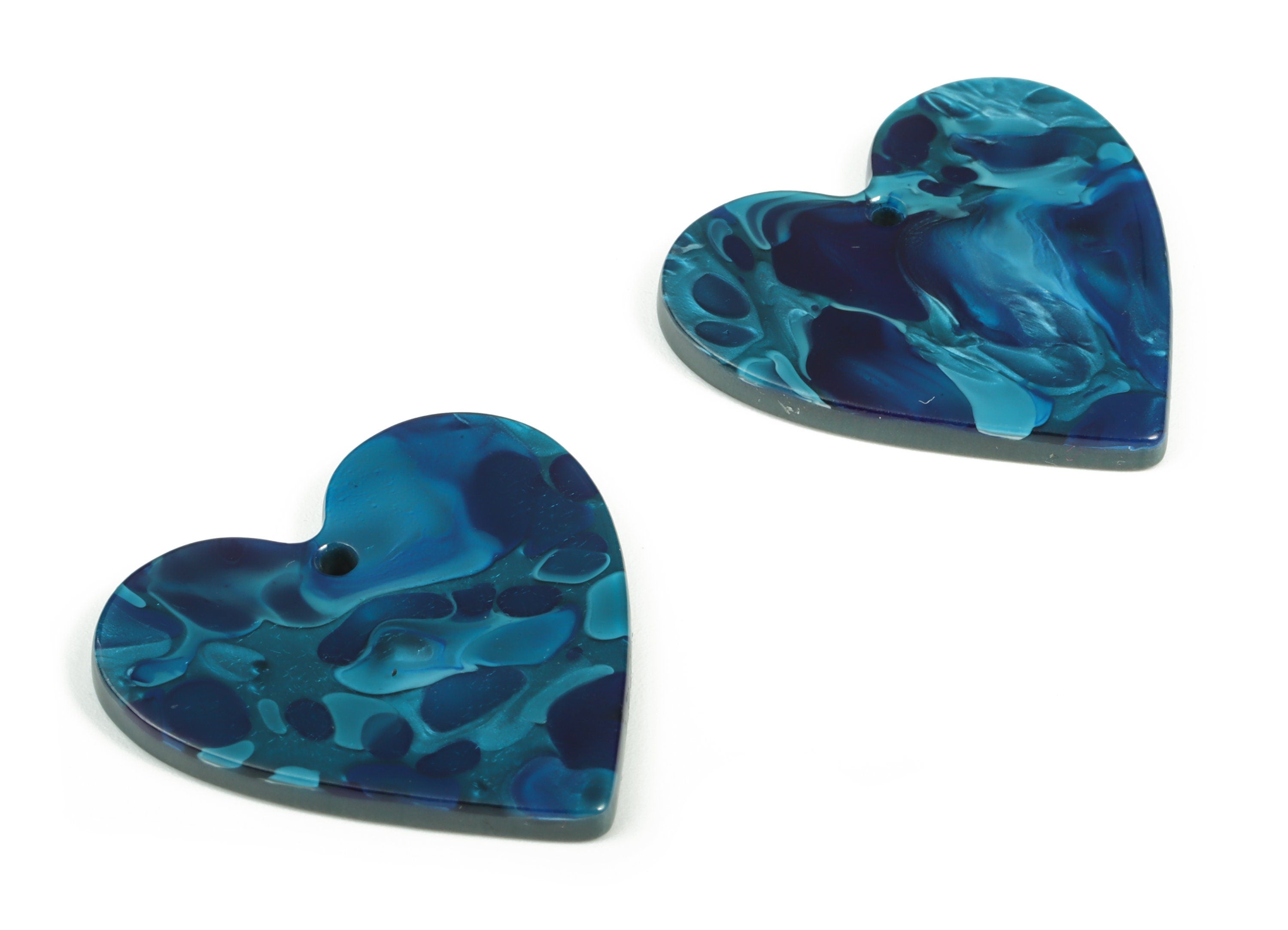 Acrylic Heart Earring Charms - Heart Pendant - Earring Findings - Jewelry Supplies - Color Code: A631 - 31.73x31.23x2.12mm - AC1431-A631 - DOMEDBAZAAR