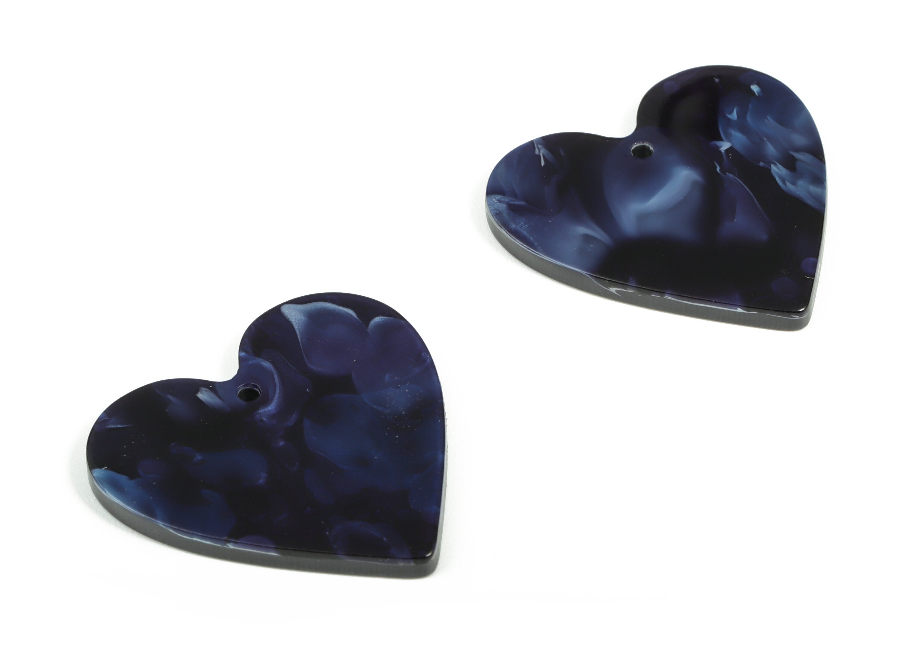 Acrylic Heart Earring Charms - Heart Pendant - Earring Findings - Jewelry Supplies - Color Code: A634 - 31.46x31.21x2.39mm - AC1431-A634 - DOMEDBAZAAR