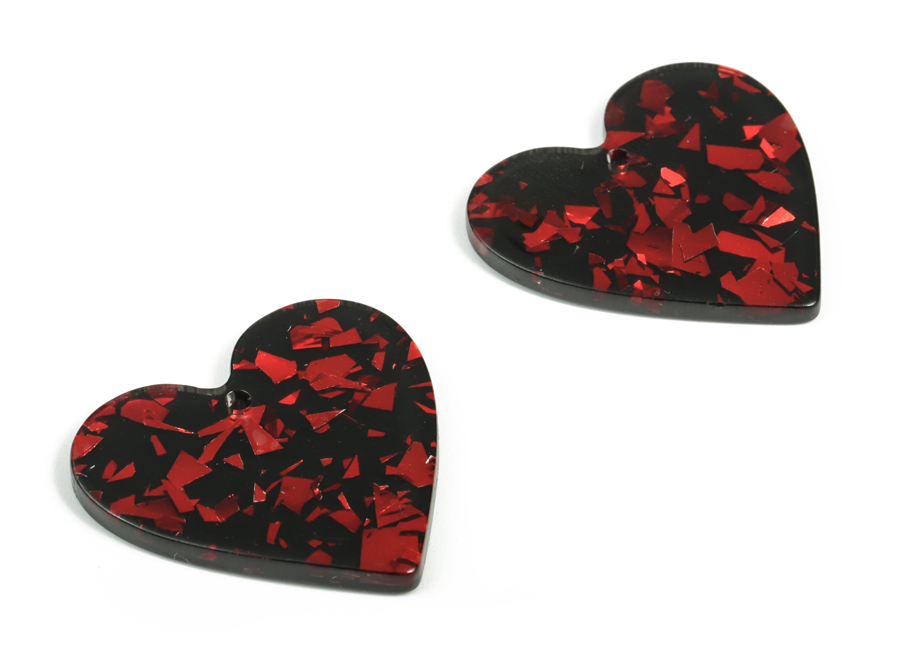 Acrylic Heart Earring Charms - Heart Pendant - Earring Findings - Jewelry Supplies - Color Code: A637 - 31.52x30.97x2.62mm - AC1431-A637 - DOMEDBAZAAR