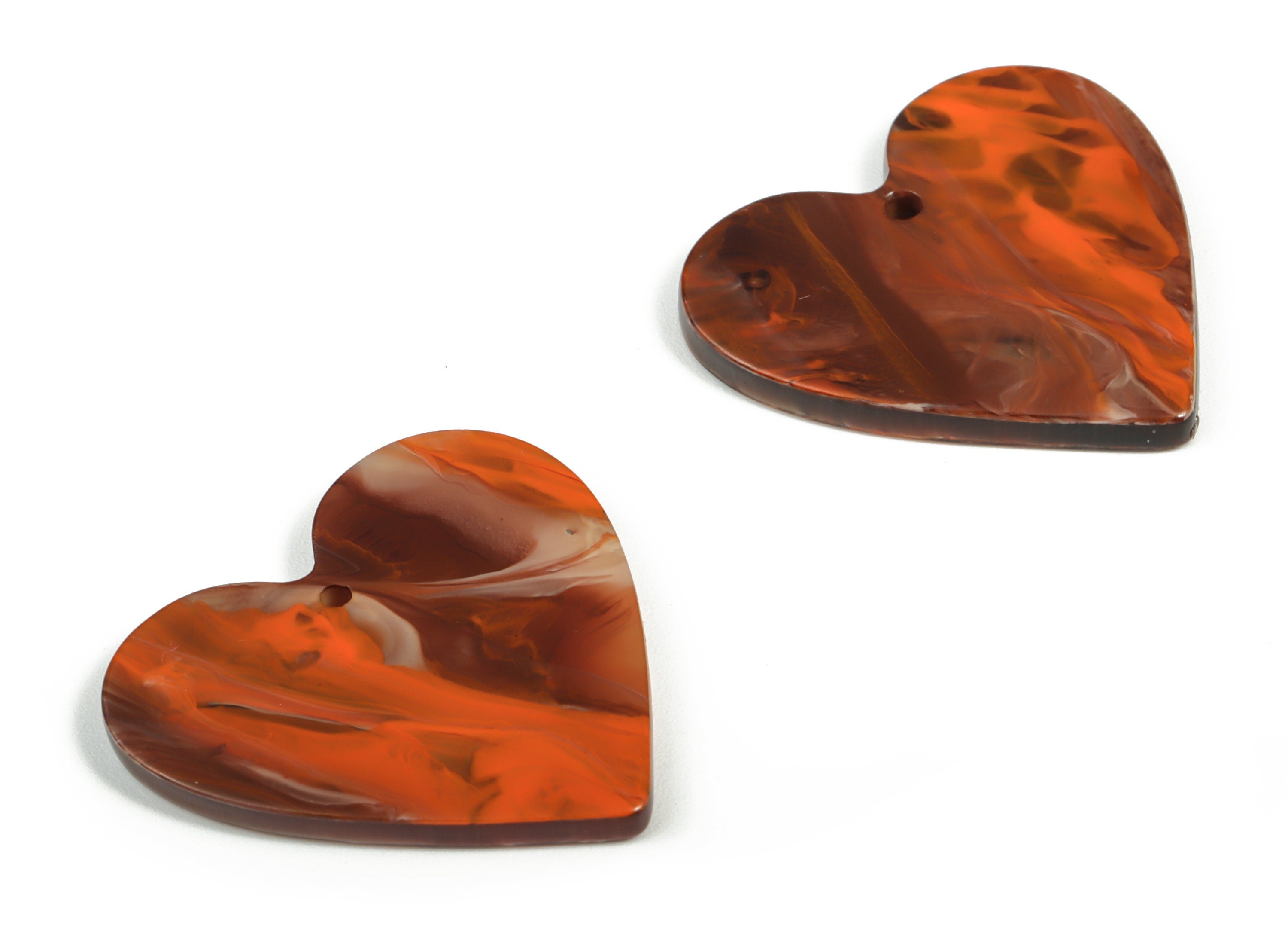 Acrylic Heart Earring Charms - Heart Pendant - Earring Findings - Jewelry Supplies - Color Code: A622 - 31.51x31.12x2.75mm - AC1431-A622 - DOMEDBAZAAR