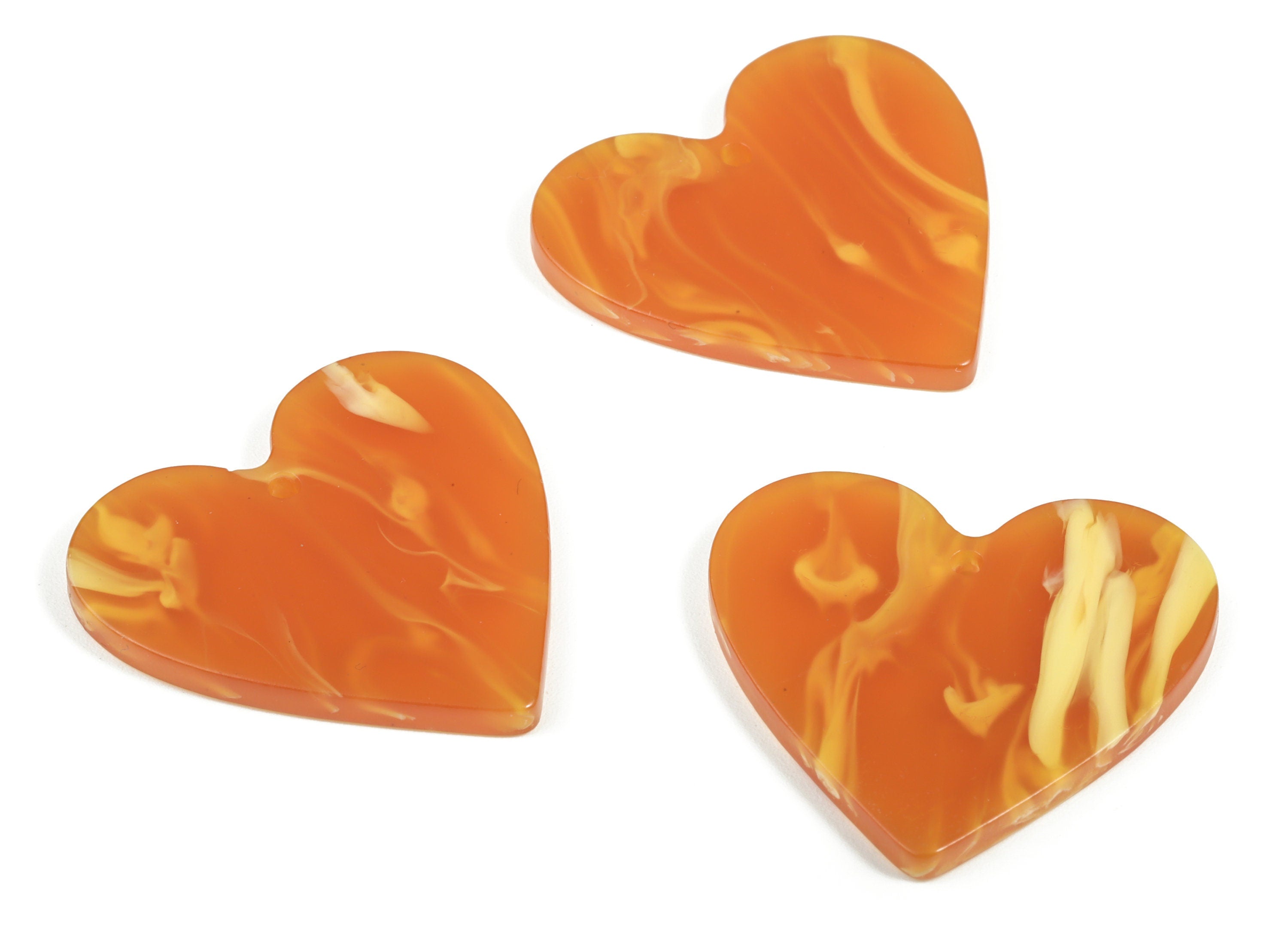 Acrylic Earring Charms - Earring Findings - Heart Shaped Pendant - Color Code: A563 - 31.73x31.24x2.61mm - AC1431-A563 - DOMEDBAZAAR