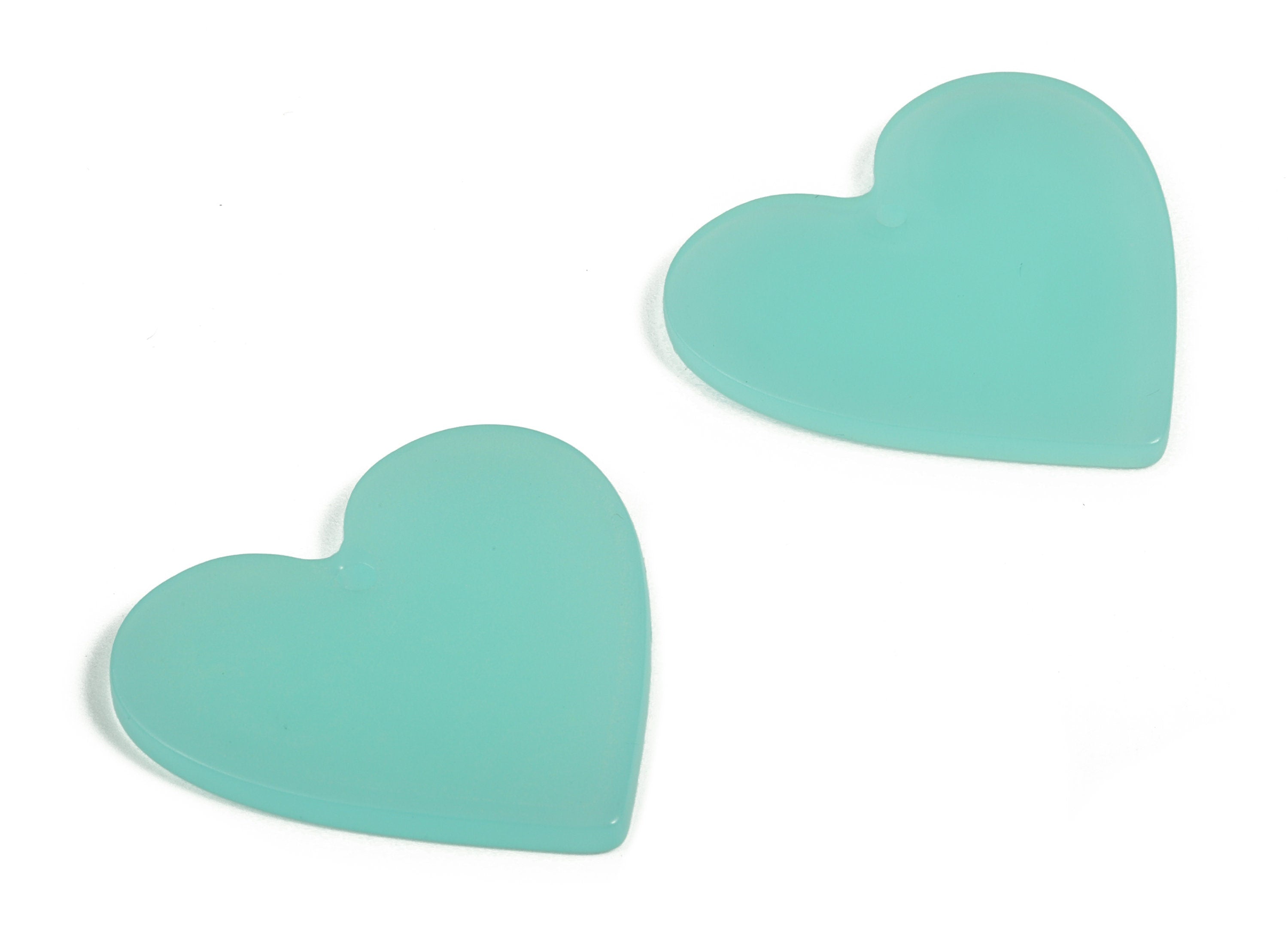 Acrylic Heart Earring Charms - Heart Pendant - Earring Findings - Jewelry Supplies - Color Code: A612 - 31.61x31.09x2.18mm - AC1431-A612 - DOMEDBAZAAR