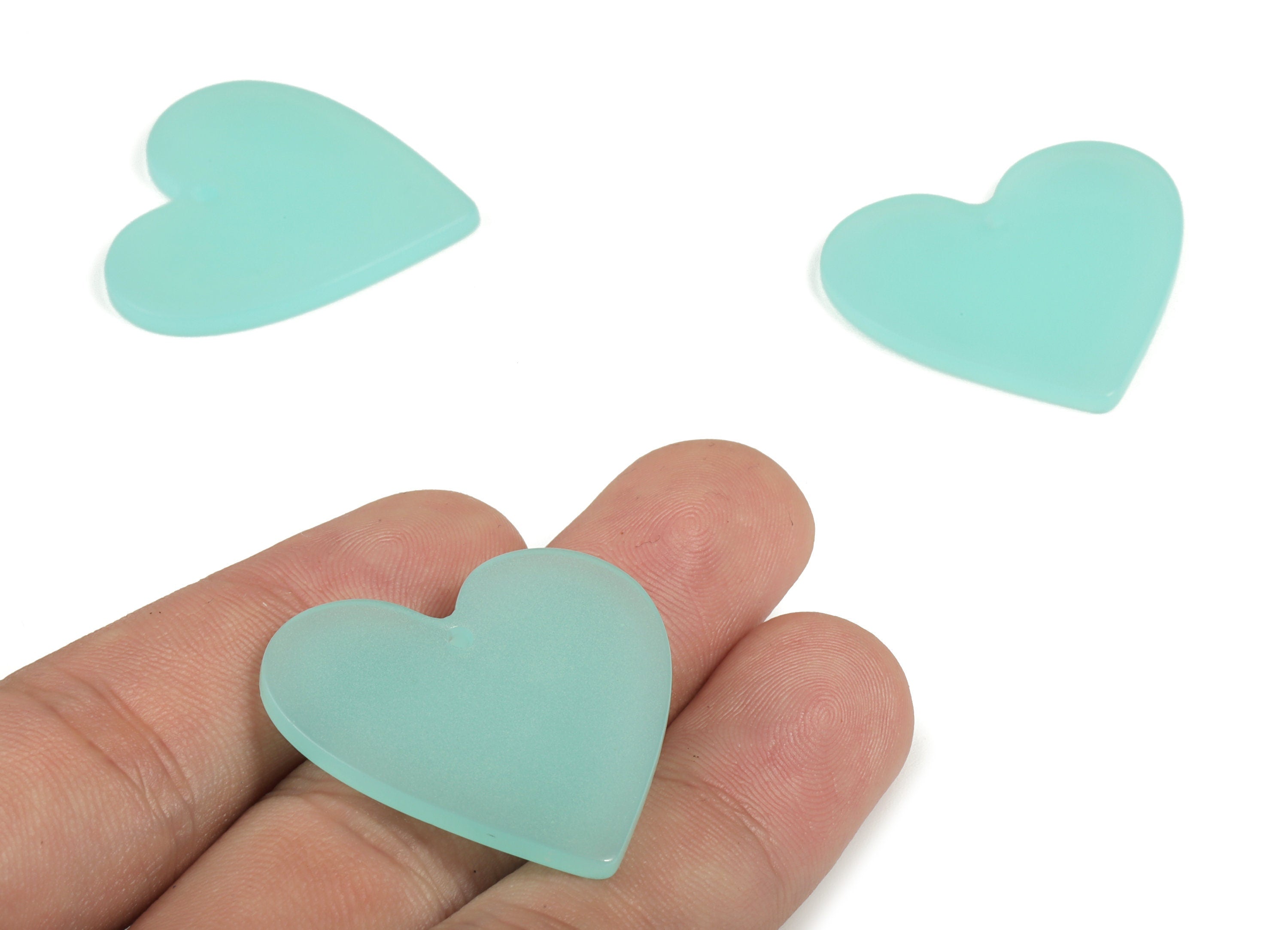 Acrylic Heart Earring Charms - Heart Pendant - Earring Findings - Jewelry Supplies - Color Code: A612 - 31.61x31.09x2.18mm - AC1431-A612 - DOMEDBAZAAR