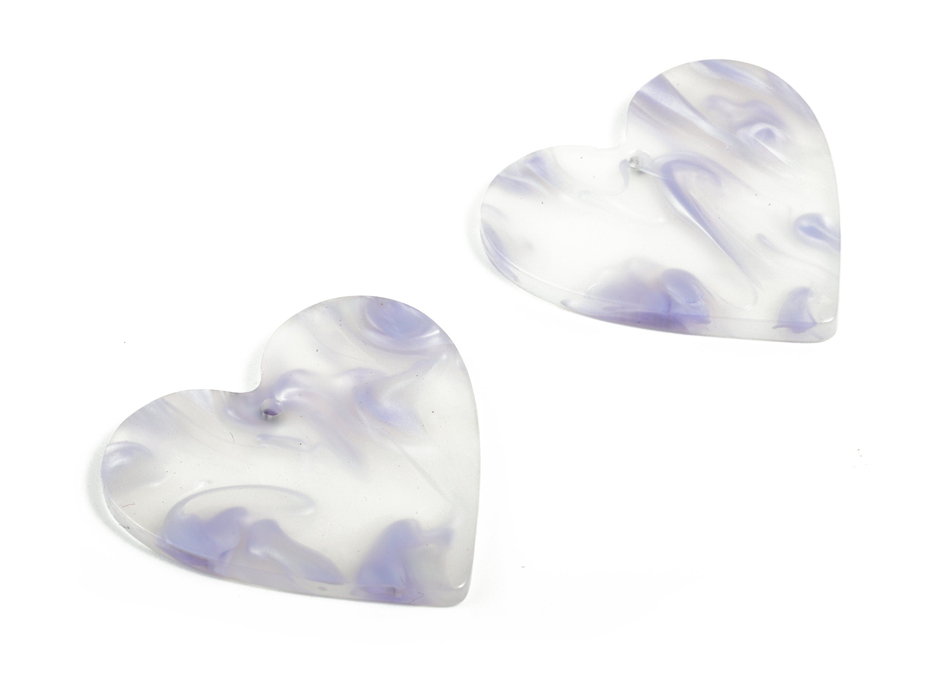 Acrylic Heart Earring Charms - Heart Pendant - Earring Findings - Jewelry Supplies - Color Code: A594 - 31.77x31.19x2.71mm - AC1431-A594 - DOMEDBAZAAR