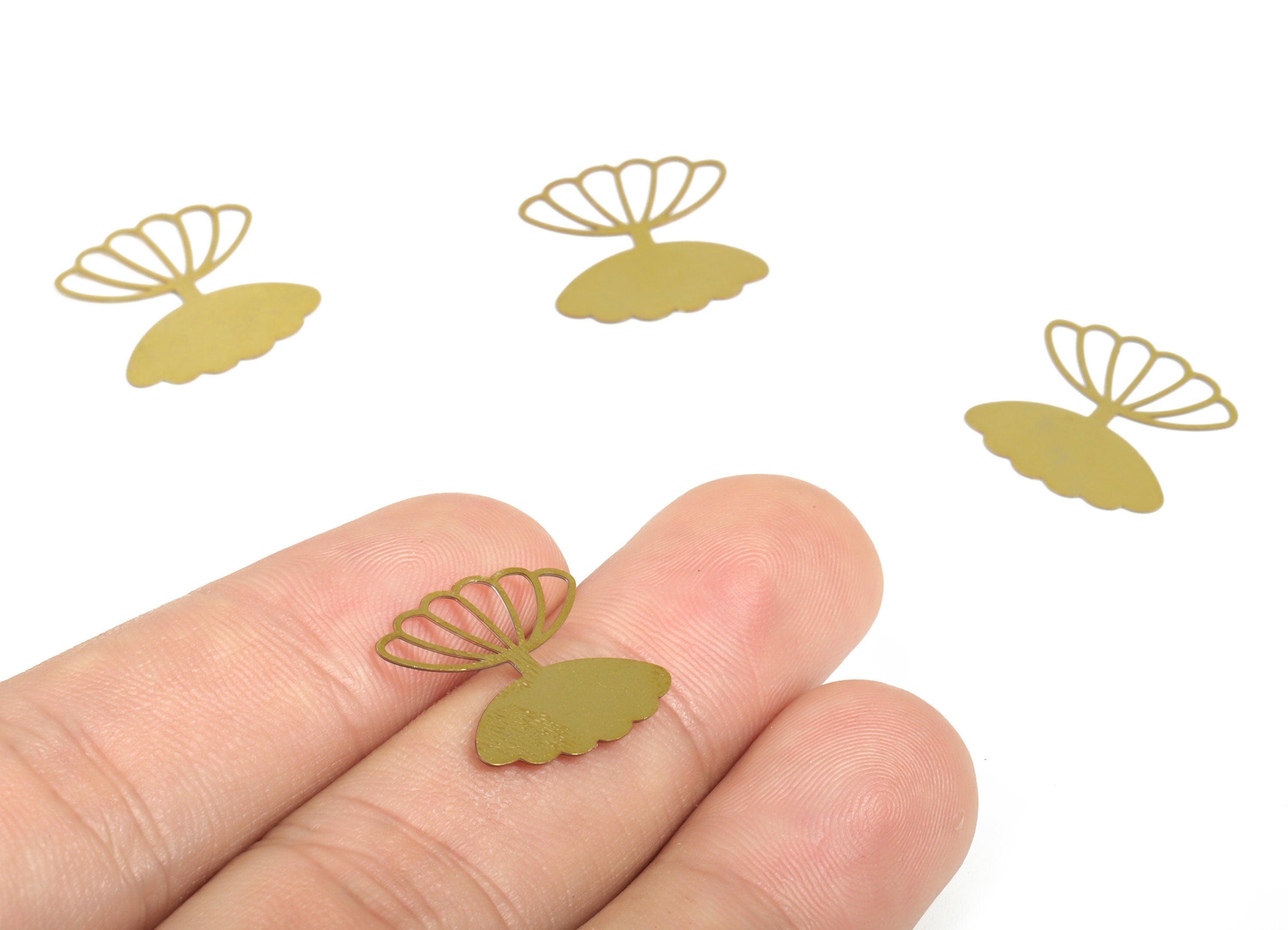 Raw Brass Flower Lotus Charm – Brass Geometric Flower Pendant – Earring Findings – Jewelry Making Supplies – 16.89x16.57x0.29mm – JJC11797 - DOMEDBAZAAR