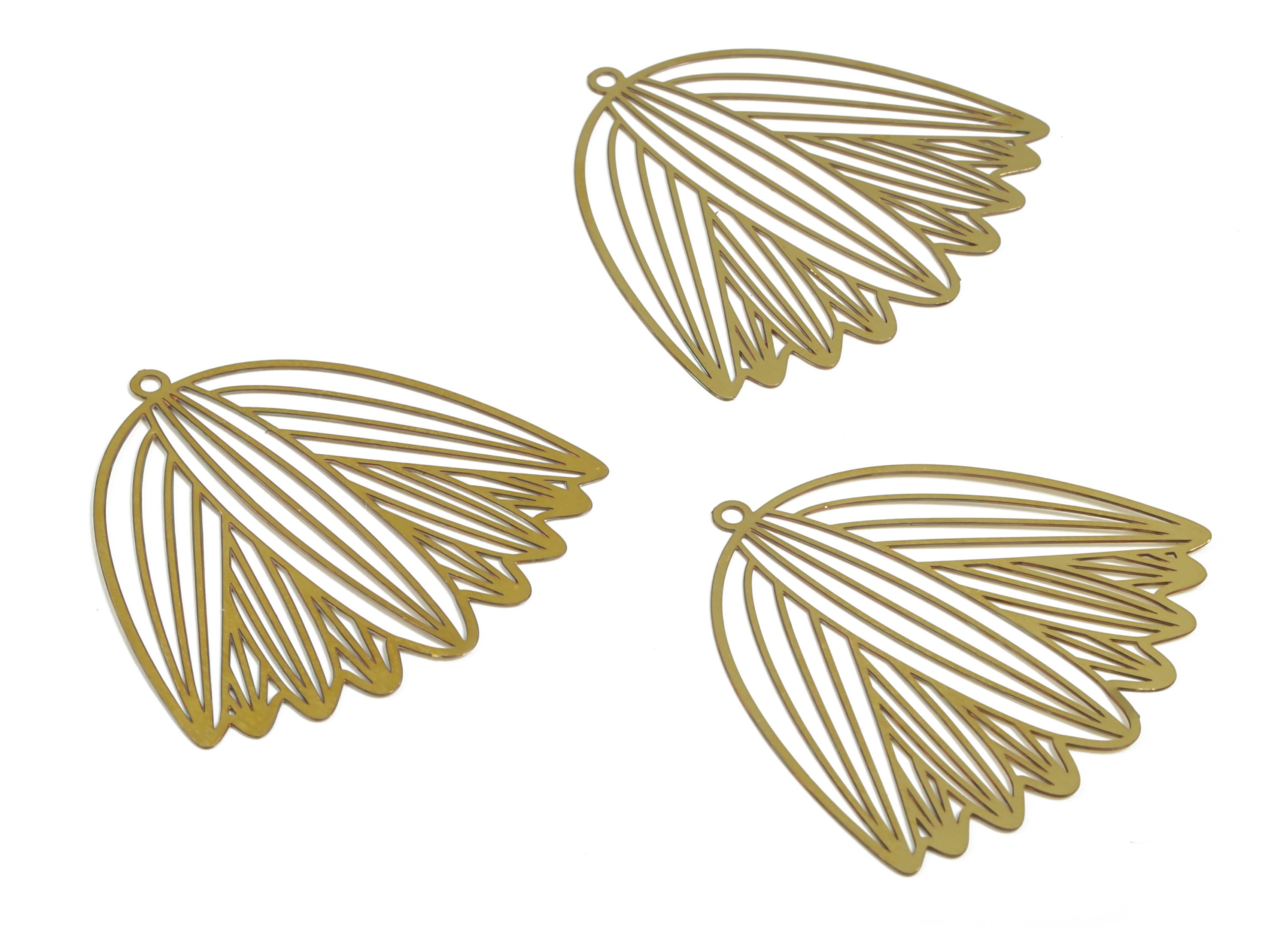 Raw Brass Flower Charm – Brass Flower Earring Charm – Flower Pendant Charm for Women - Jewellery Making Supplies - 39.4×36.9×0.3mm - JJB6212 - DOMEDBAZAAR