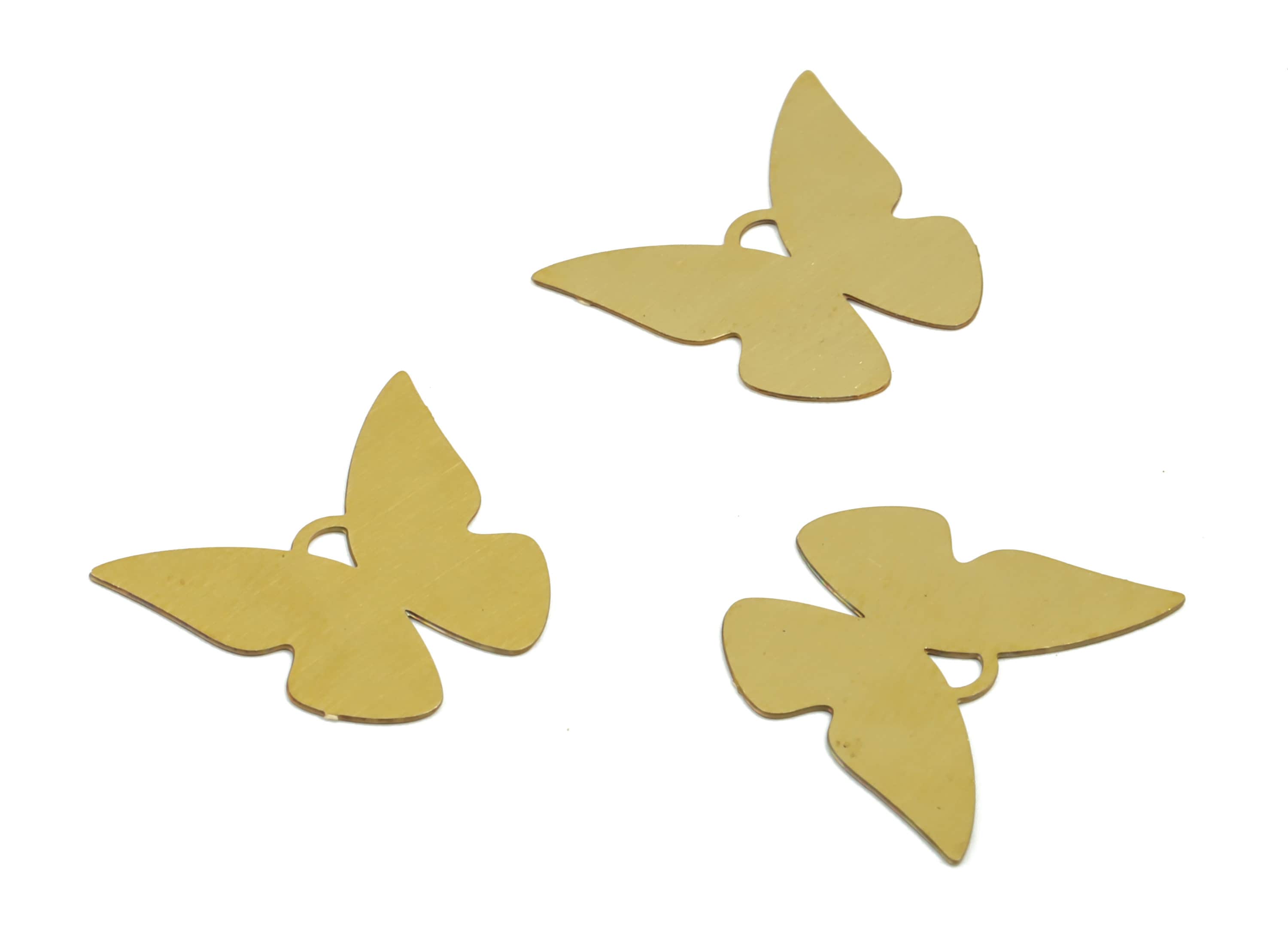 Brass Butterfly Earring Charms - Raw Brass Butterfly Pendant - Earring Findings - Jewellery Making Supplies - 14.63x12.77x0.29mm - JJC11798 - DOMEDBAZAAR