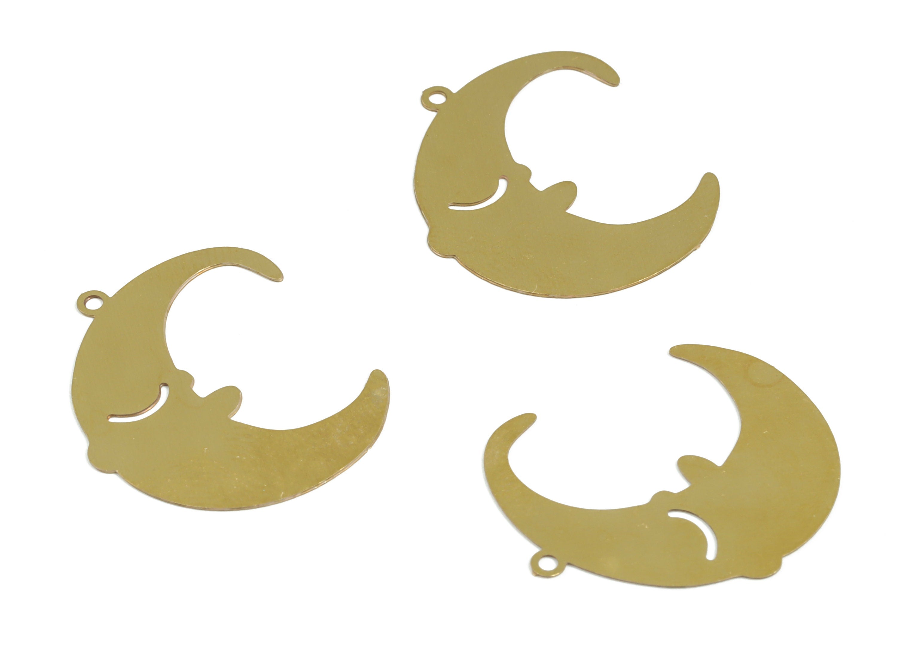 Raw Brass Half Moon – Half Moon Earring Charm - Raw Brass Pendant Charm for Women – Jewelry Making Supplies - 23.83×20.06×0.29mm - JJC11986 - DOMEDBAZAAR