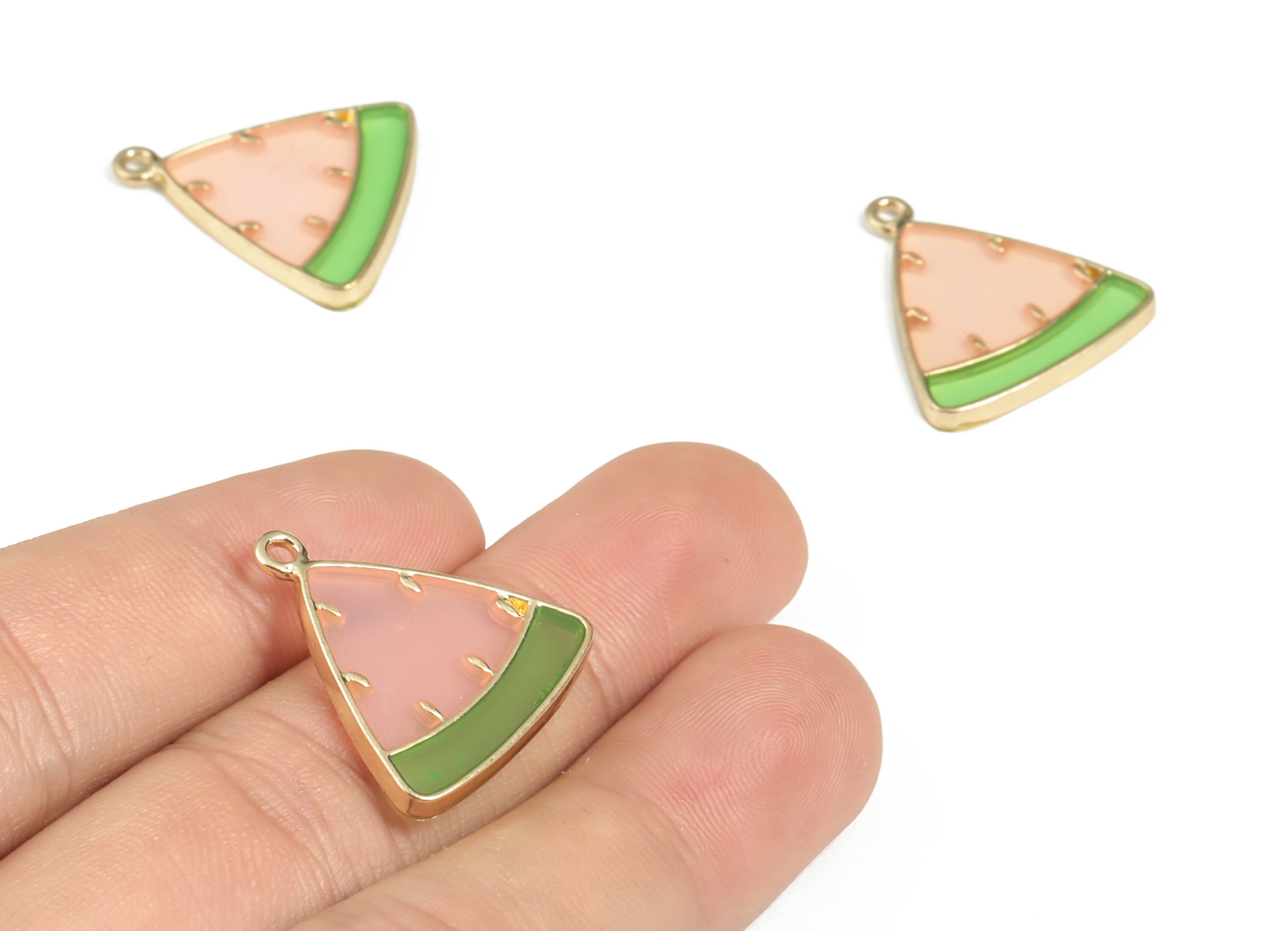 Alloy Triangle Earring Charms - Enamel Alloy Triangle Pendant - Earring Findings - Jewelry Making Supplies - 23.11x21.53x2.17mm - ZZ1759 - DOMEDBAZAAR
