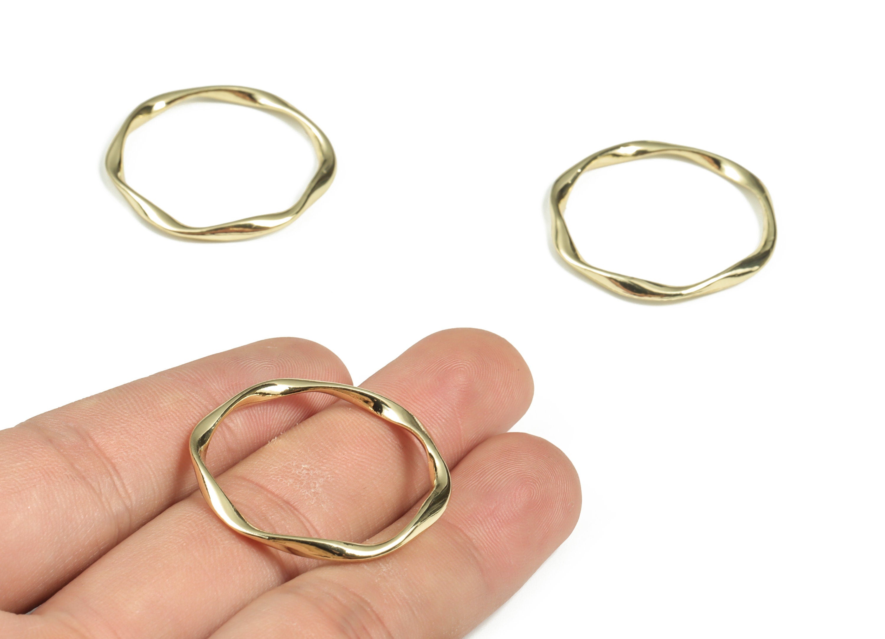 Alloy Geometry Earring Charms - Alloy Geometry Pendant - Gold Tone Plated Alloy - Jewelry Making Supplies - 32.23x31.08x2.7mm - ZZ1968 - DOMEDBAZAAR