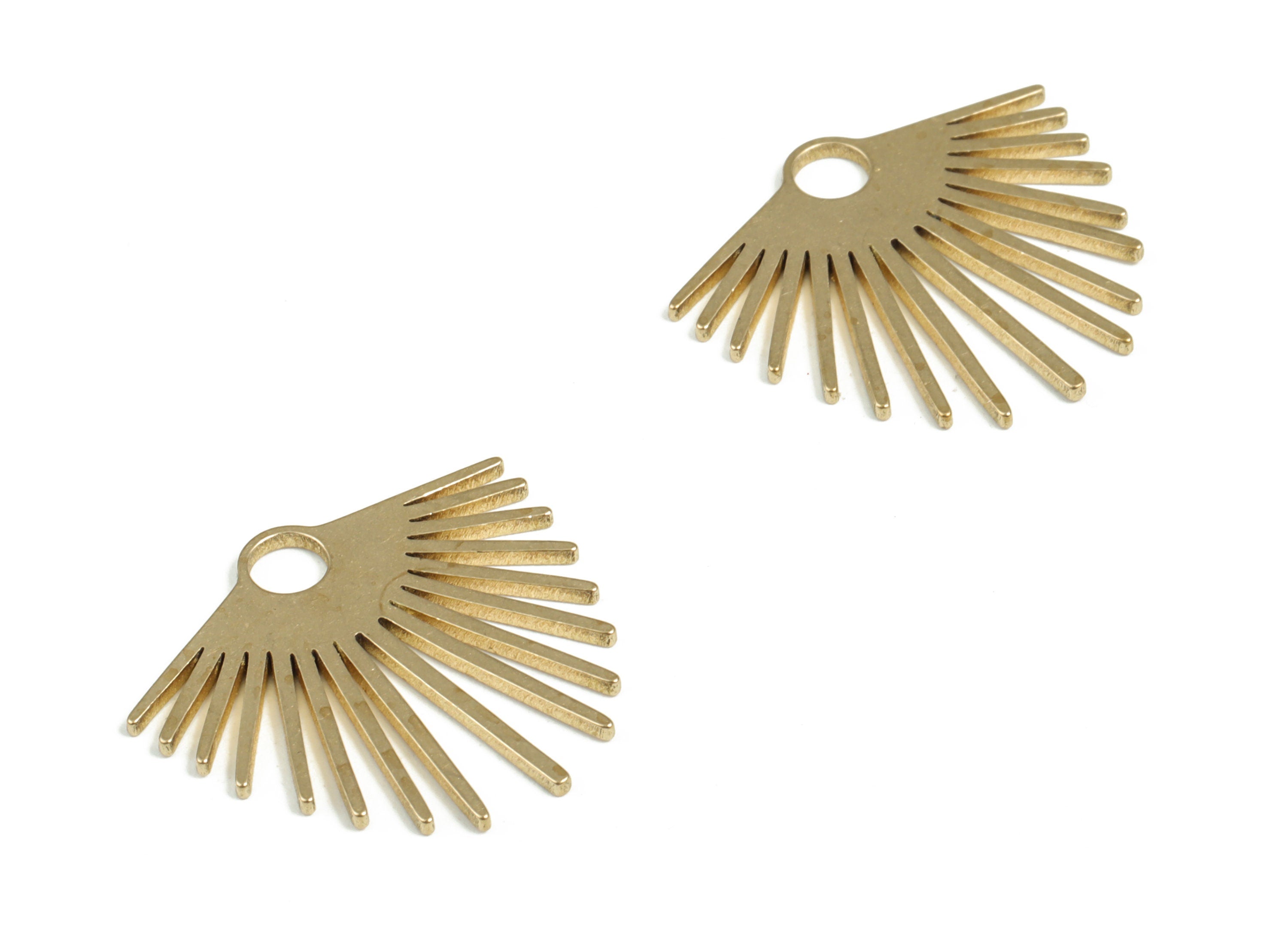 Brass Fringe Earring Charms - Raw Brass Fringe Pendant - Earring Findings - DIY Jewelry Making Supplies - 21.12x23.4x0.99mm - PP3962 - DOMEDBAZAAR
