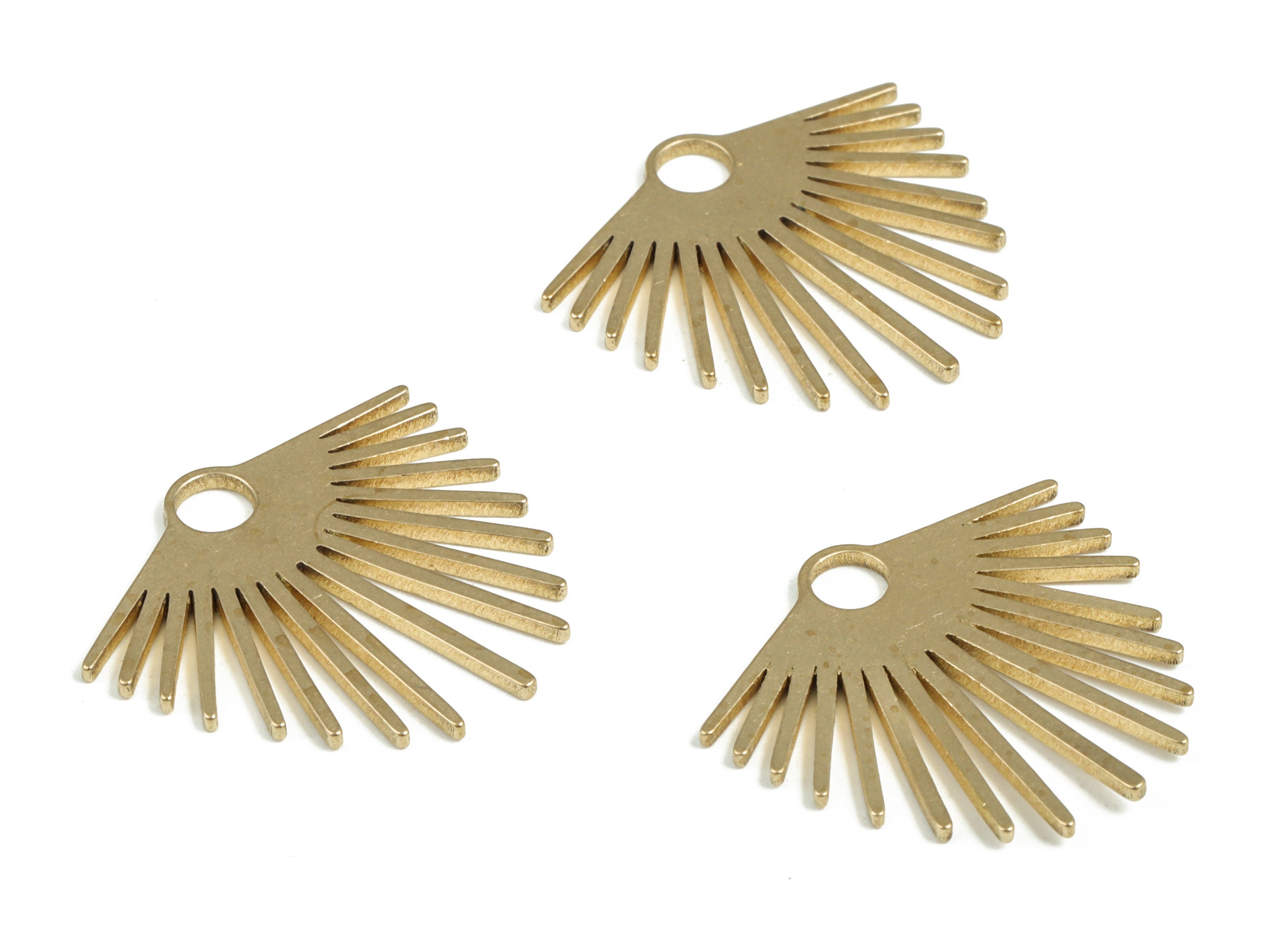 Brass Fringe Earring Charms - Raw Brass Fringe Pendant - Earring Findings - DIY Jewelry Making Supplies - 21.12x23.4x0.99mm - PP3962 - DOMEDBAZAAR