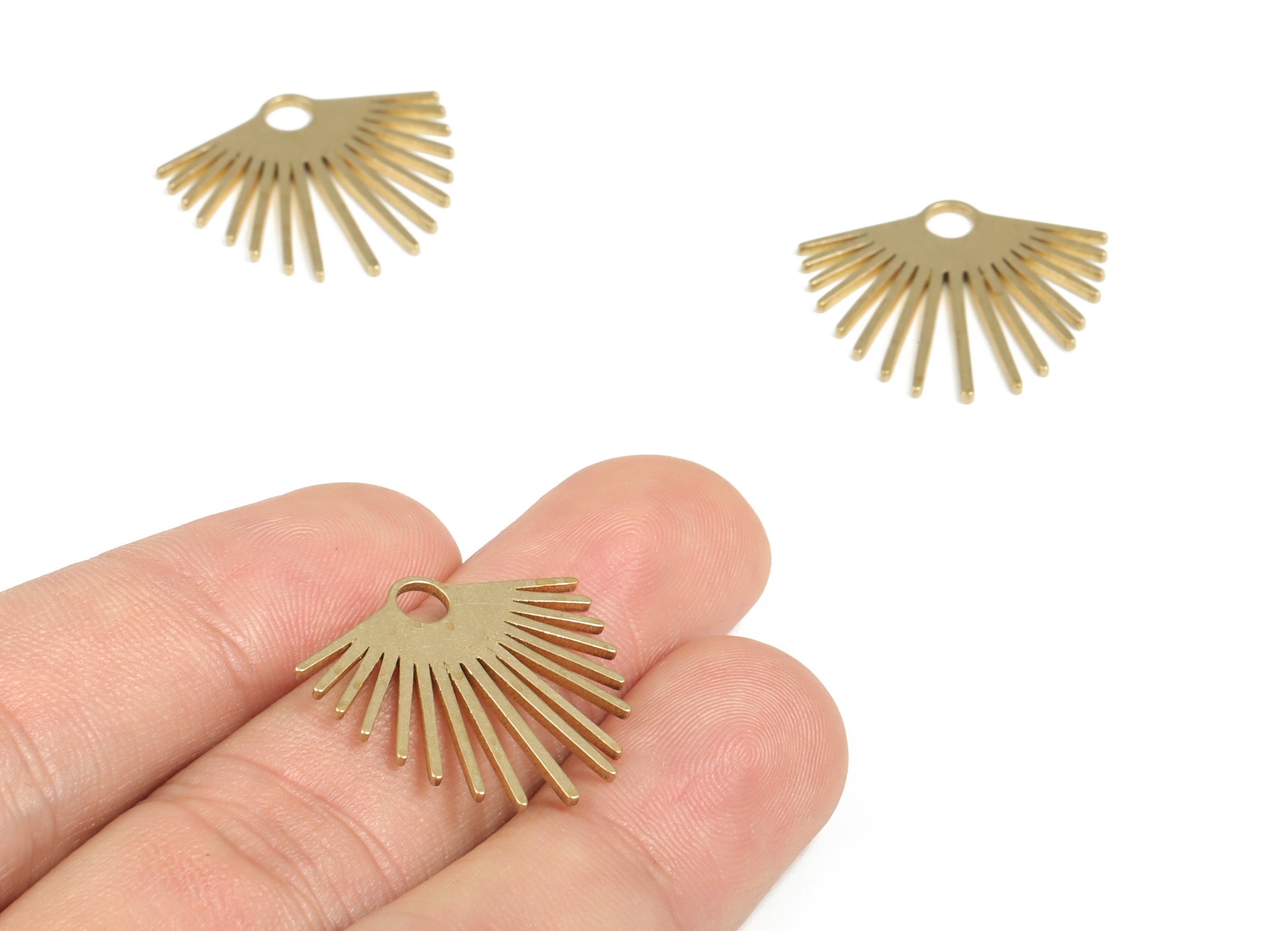 Brass Fringe Earring Charms - Raw Brass Fringe Pendant - Earring Findings - DIY Jewelry Making Supplies - 21.12x23.4x0.99mm - PP3962 - DOMEDBAZAAR