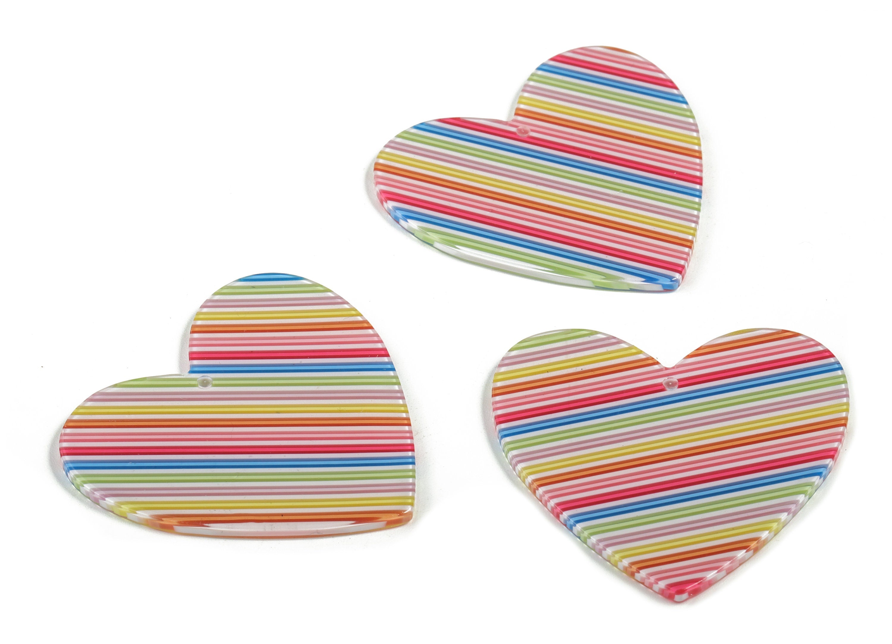 Acrylic Heart Charms - Heart Earring and Pendant - Earring Findings - Jewelry Supplies - Color Code: A578- 43.15x42.8x2.29mm - AC1746-A578 - DOMEDBAZAAR