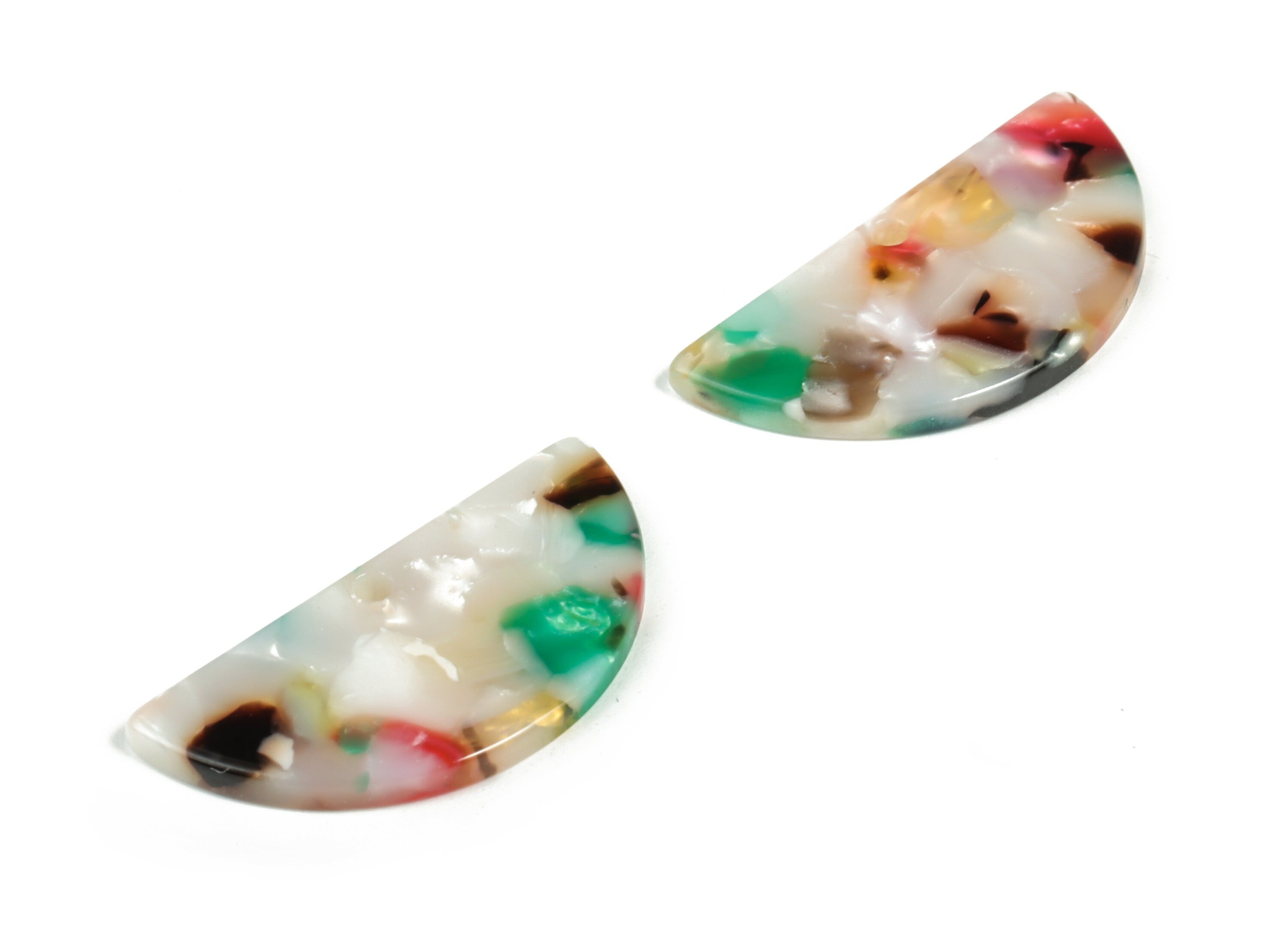 Acetate Semicircle Charms - Semicircle Pendant - Earring Findings - Jewelry Supplies - Color Code: A59 - 33.5x16.5x2.6mm - AC1006F - DOMEDBAZAAR