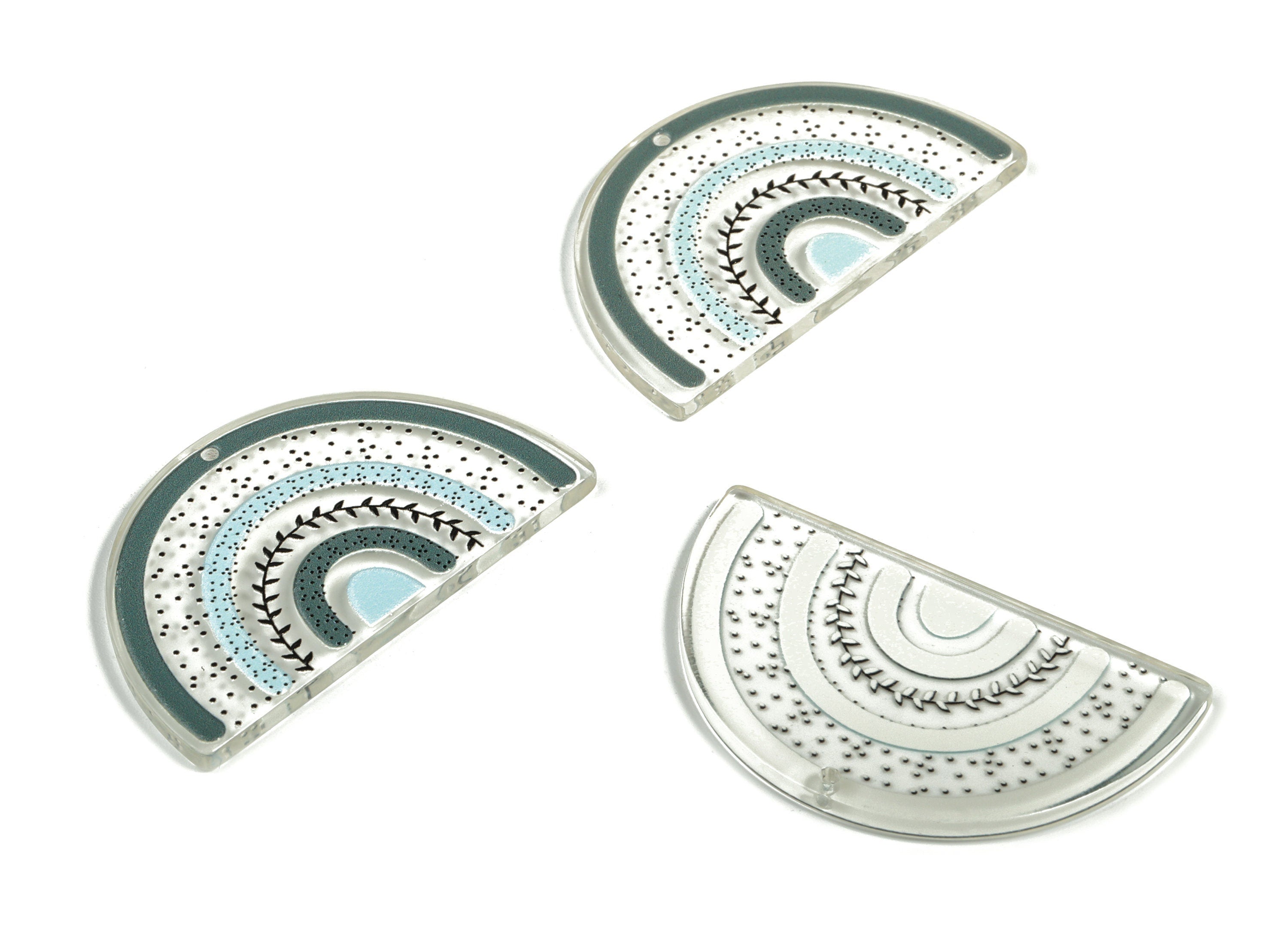 Acrylic Rainbow Earring Charms - Acrylic Rainbow Branch Pandant - Earring Findings - Jewelry Making Supplies - 49.33x29.26x2.99mm - AC2249A - DOMEDBAZAAR