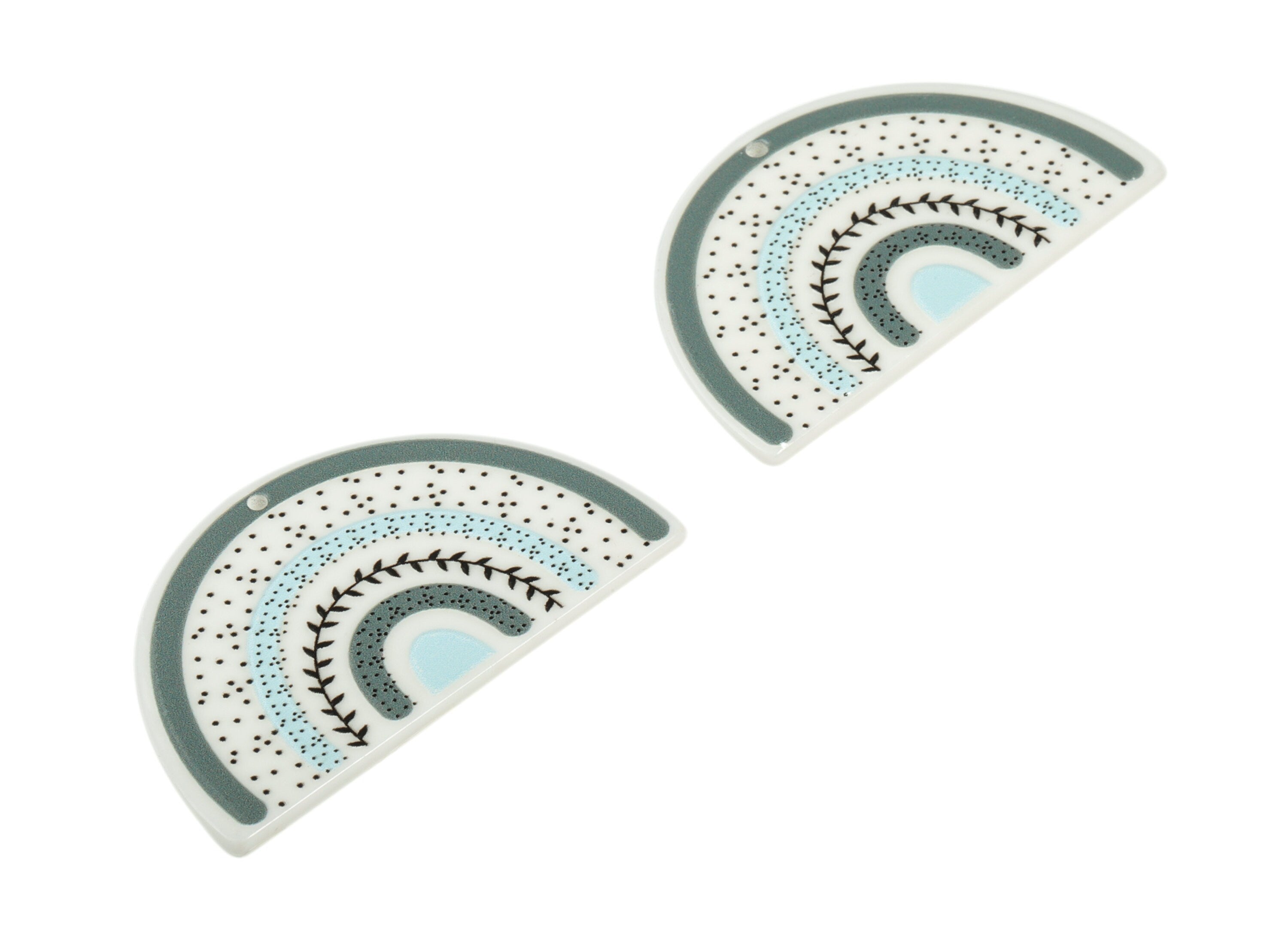 Acrylic Rainbow Earring Charms - Acrylic Rainbow Branch Pandant - Earring Findings - Jewelry Making Supplies - 49.46x29.44x2.5mm - AC2249B - DOMEDBAZAAR