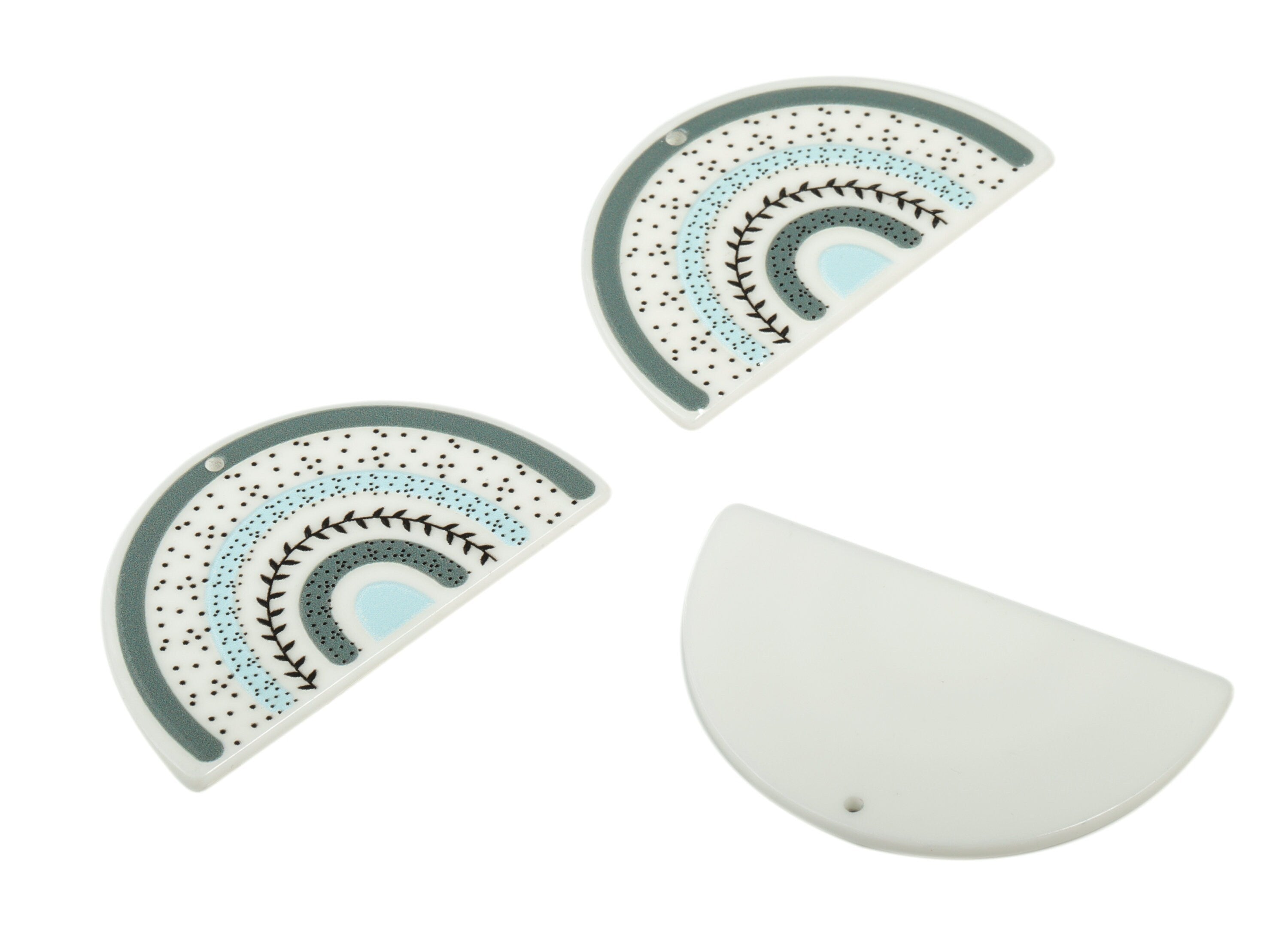 Acrylic Rainbow Earring Charms - Acrylic Rainbow Branch Pandant - Earring Findings - Jewelry Making Supplies - 49.46x29.44x2.5mm - AC2249B - DOMEDBAZAAR