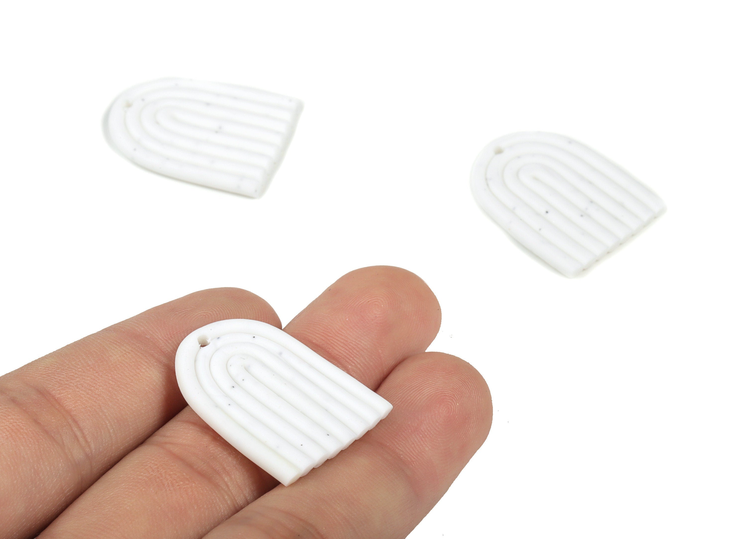 PolymerClay Rainbow Earring Charms - PolymerClay Rainbow Pandant - Earring Findings - Jewelry Handmade - 27.47x20.98x2.78mm - PC2252A - DOMEDBAZAAR