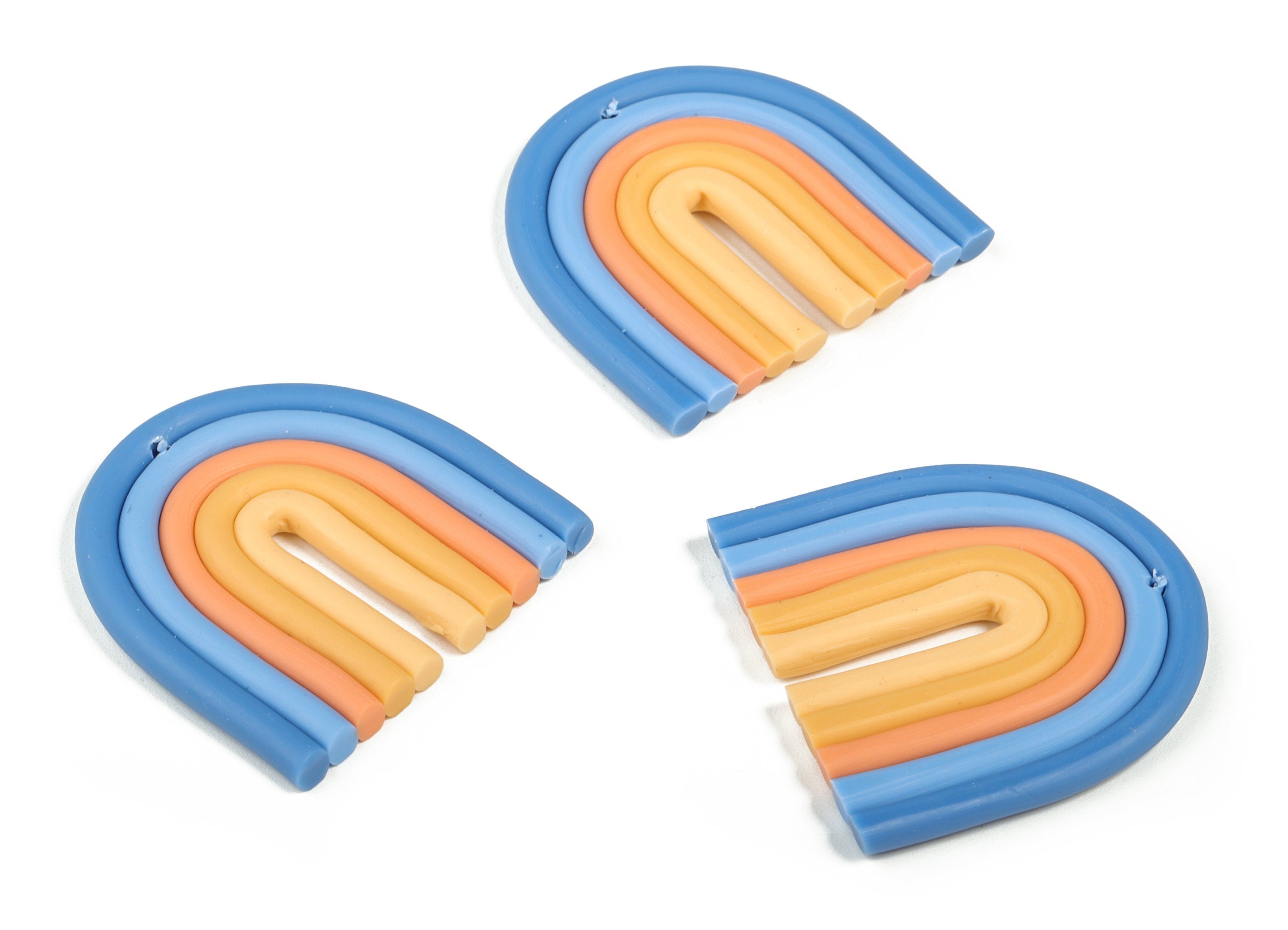 PolymerClay Rainbow Earring Charms - PolymerClay Rainbow Pandant - Earring Findings - Jewelry Handmade - 38.21x38.31x3.64mm - PC2250B - DOMEDBAZAAR