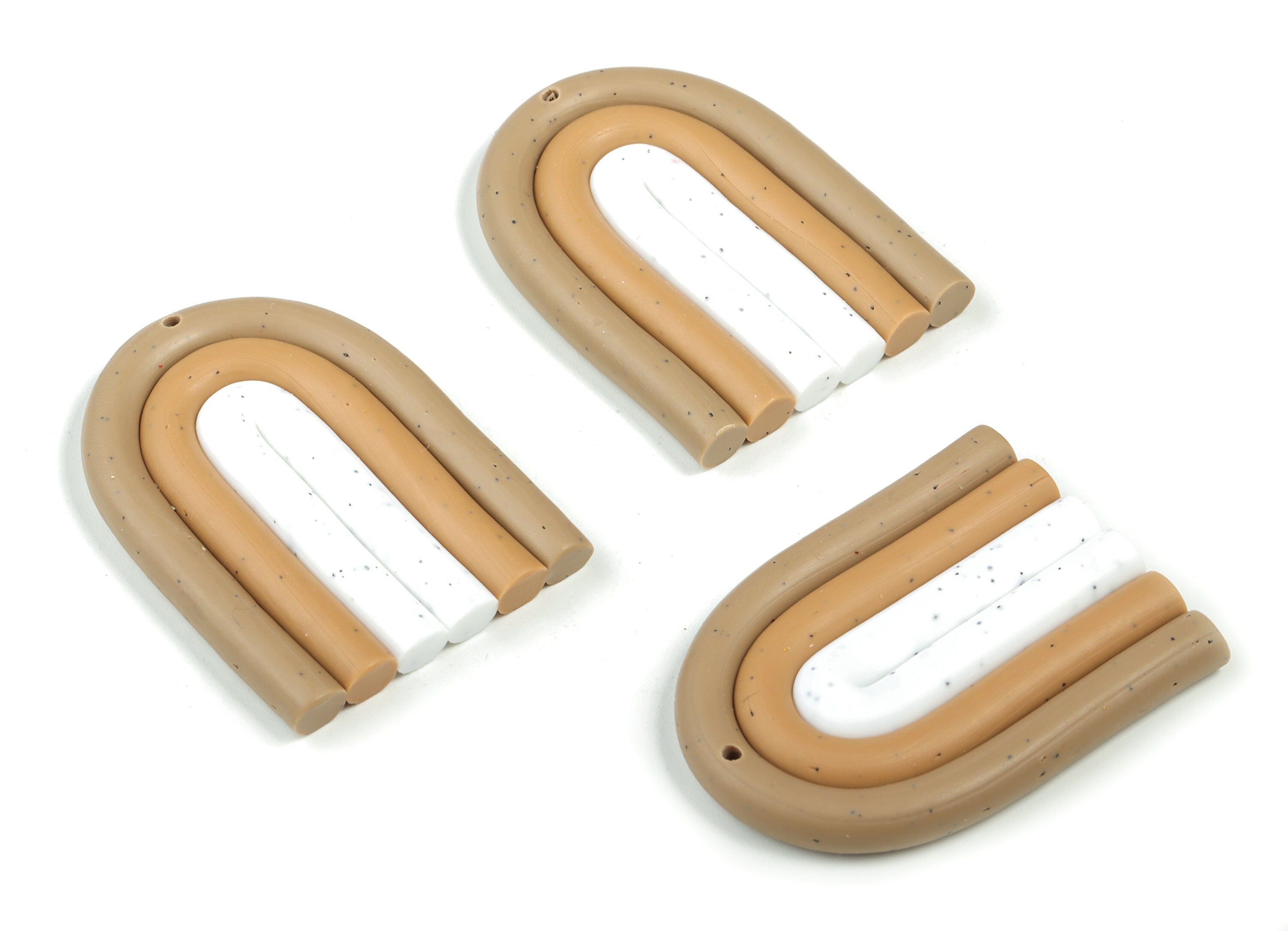 PolymerClay Rainbow Earring Charms - PolymerClay Rainbow Pandant - Earring Findings - Jewelry Handmade - 42.61x32.07x5.61mm - PC2255A - DOMEDBAZAAR