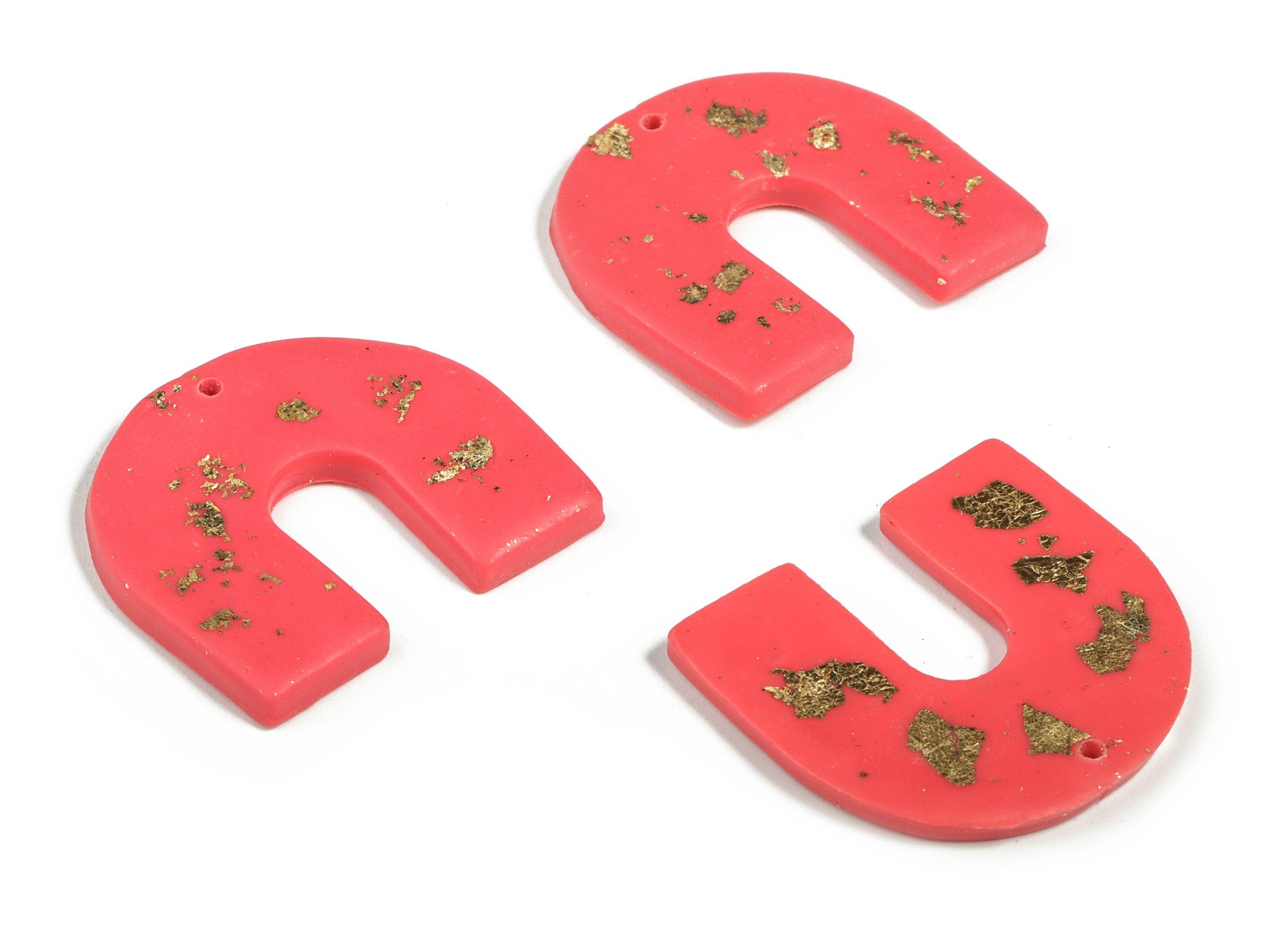 Polymer Clay U Earring Charms - Polymer Clay U Pandant - Earring Findings - Jewellery Handmade - 34x29.65x3.65mm - PC2257C - DOMEDBAZAAR