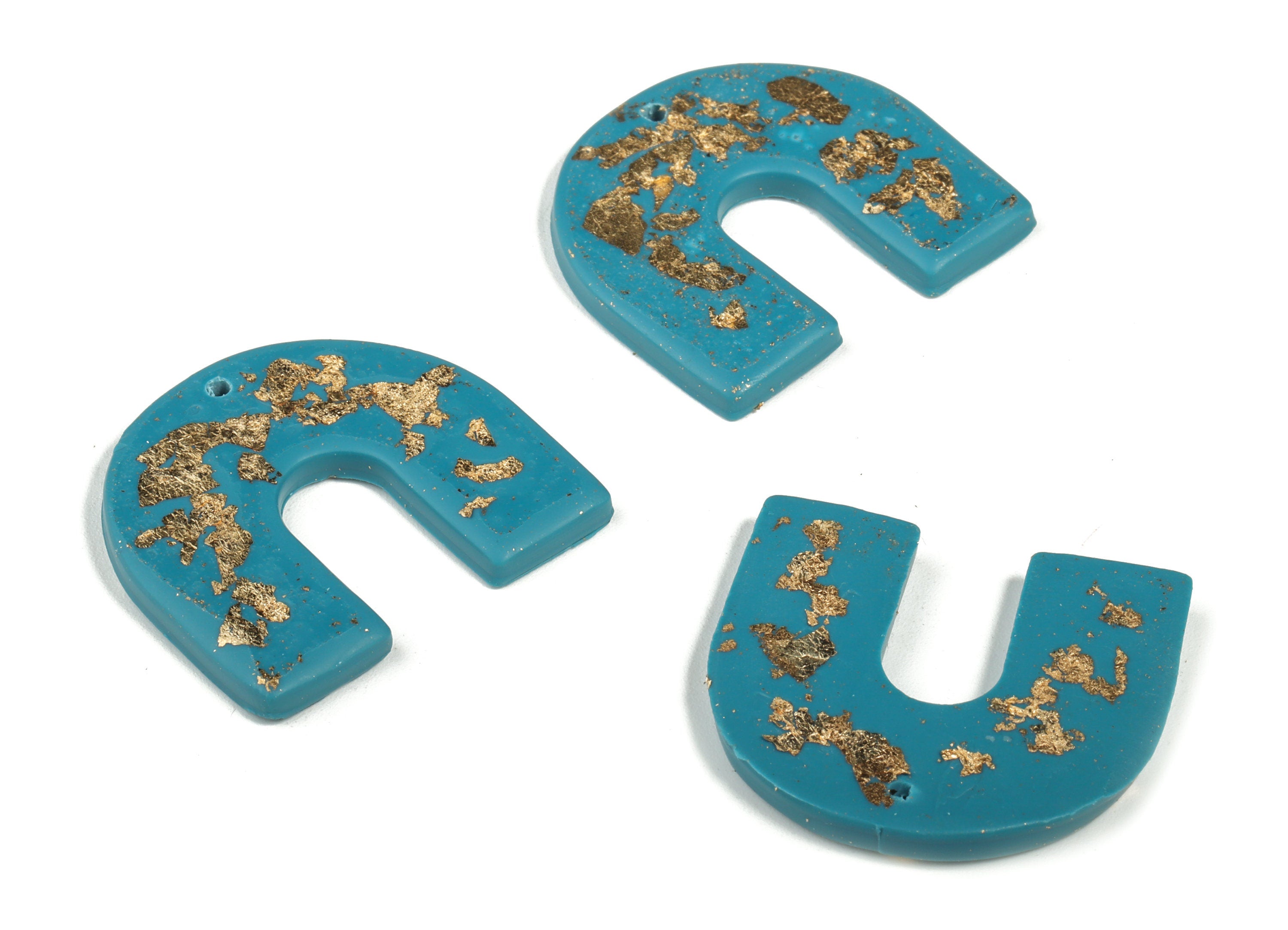 Polymer Clay U Earring Charms - Polymer Clay U Pandant - Earring Findings - Jewellery Handmade - 33.75x30.26x3.11mm - PC2257D - DOMEDBAZAAR