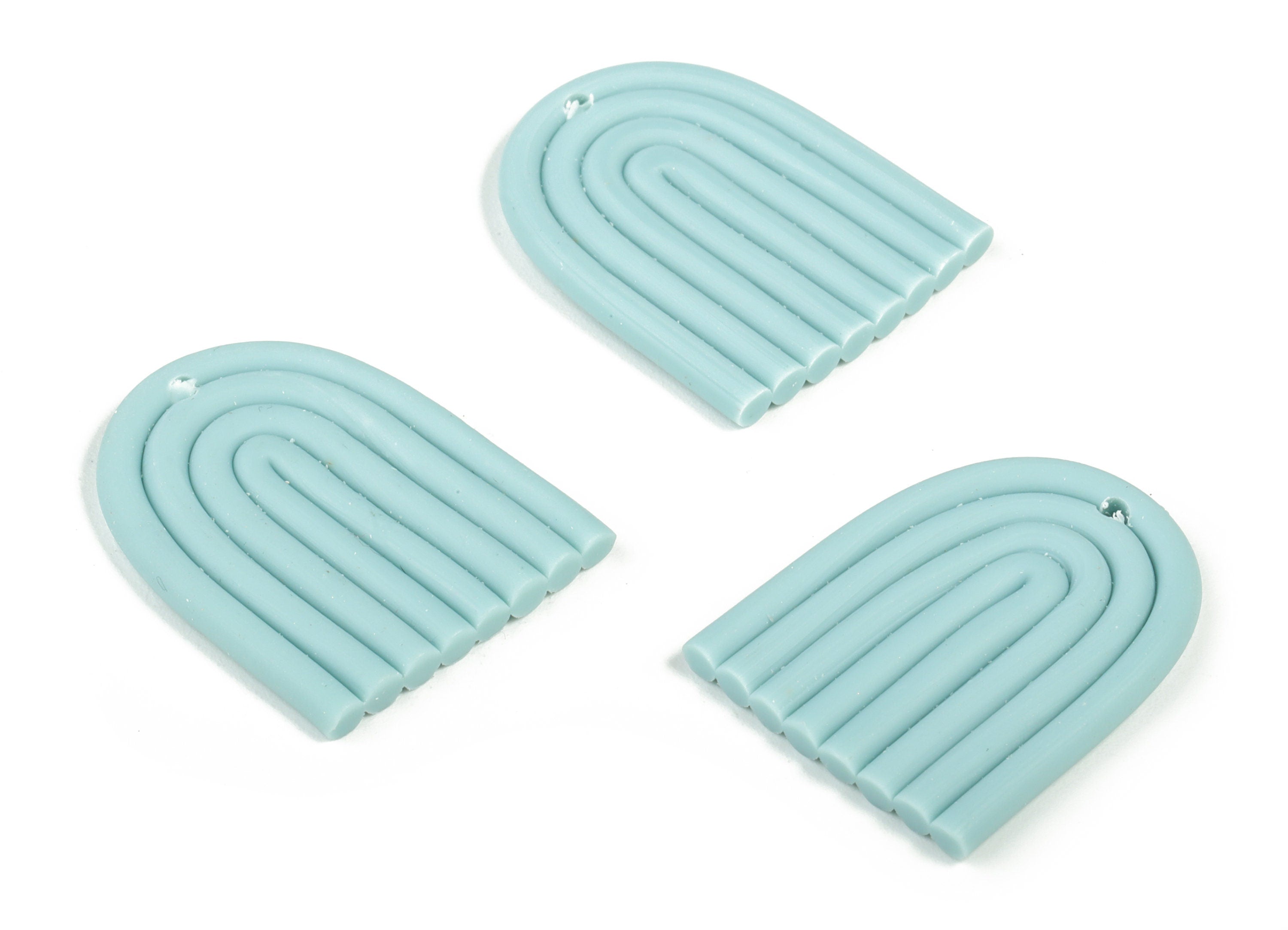 PolymerClay Rainbow Earring Charms - PolymerClay Rainbow Pandant - Earring Findings - Jewelry Handmade - 26.58x21.44x2.83mm - PC2252C - DOMEDBAZAAR