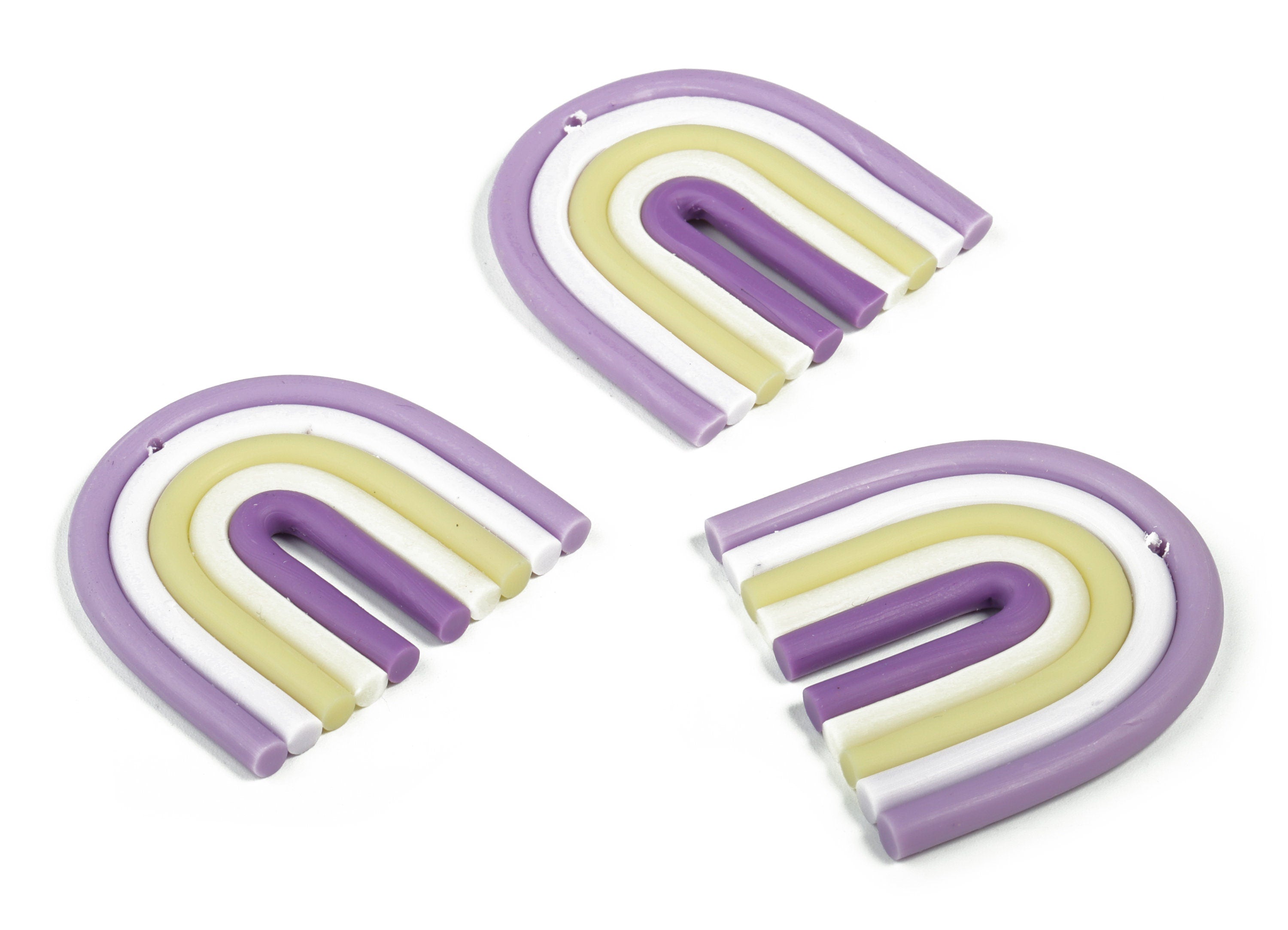 PolymerClay Rainbow Earring Charms - PolymerClay Rainbow Pandant - Earring Findings - Jewelry Handmade - 39.46x37.73x3.91mm - PC2250C - DOMEDBAZAAR