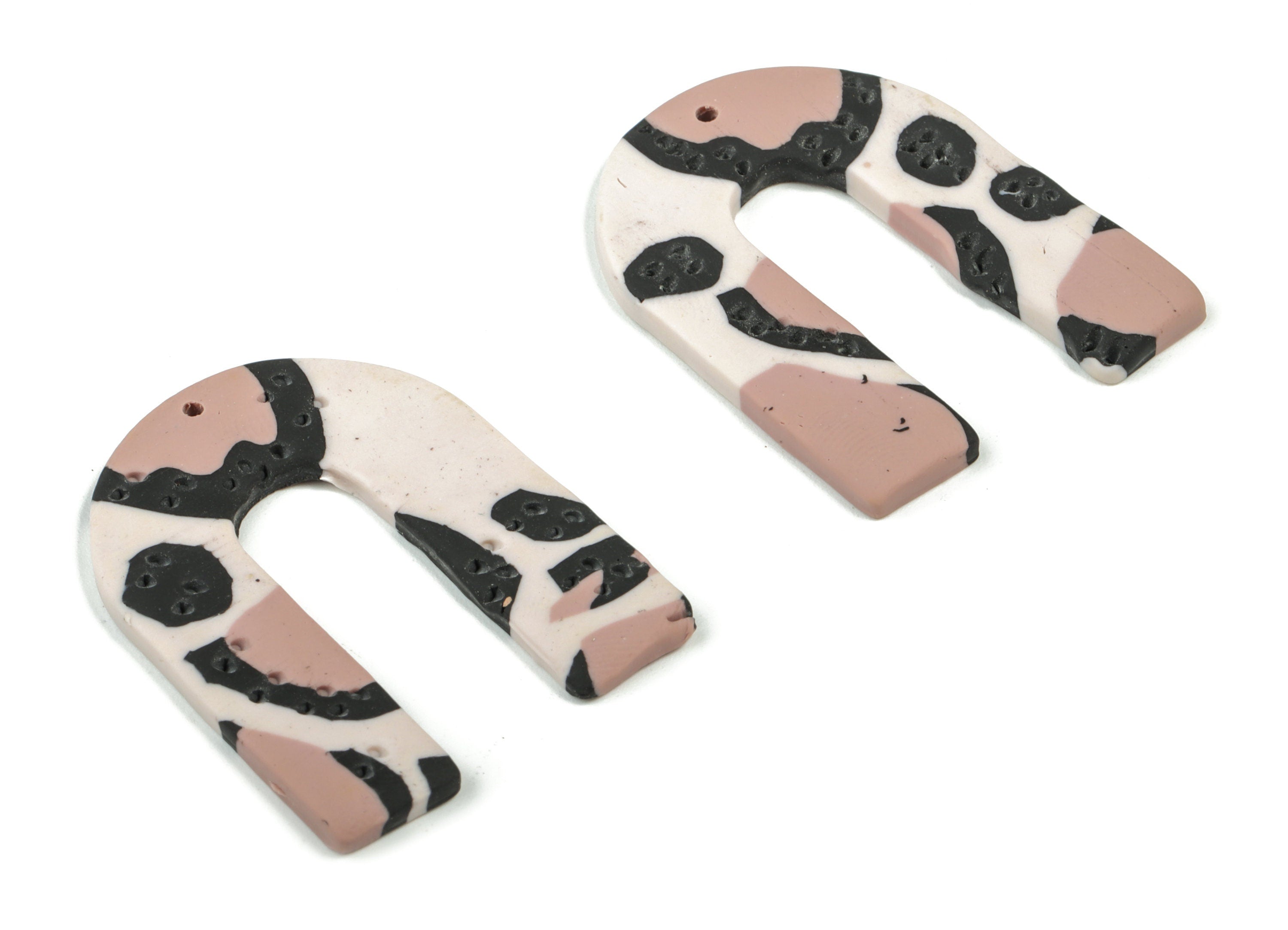 Polymer Clay U Earring Charms - Polymer Clay U Pendant - Earring Findings - Jewellery Handmade - 42.65x32.17x2.77mm - PC2259 - DOMEDBAZAAR